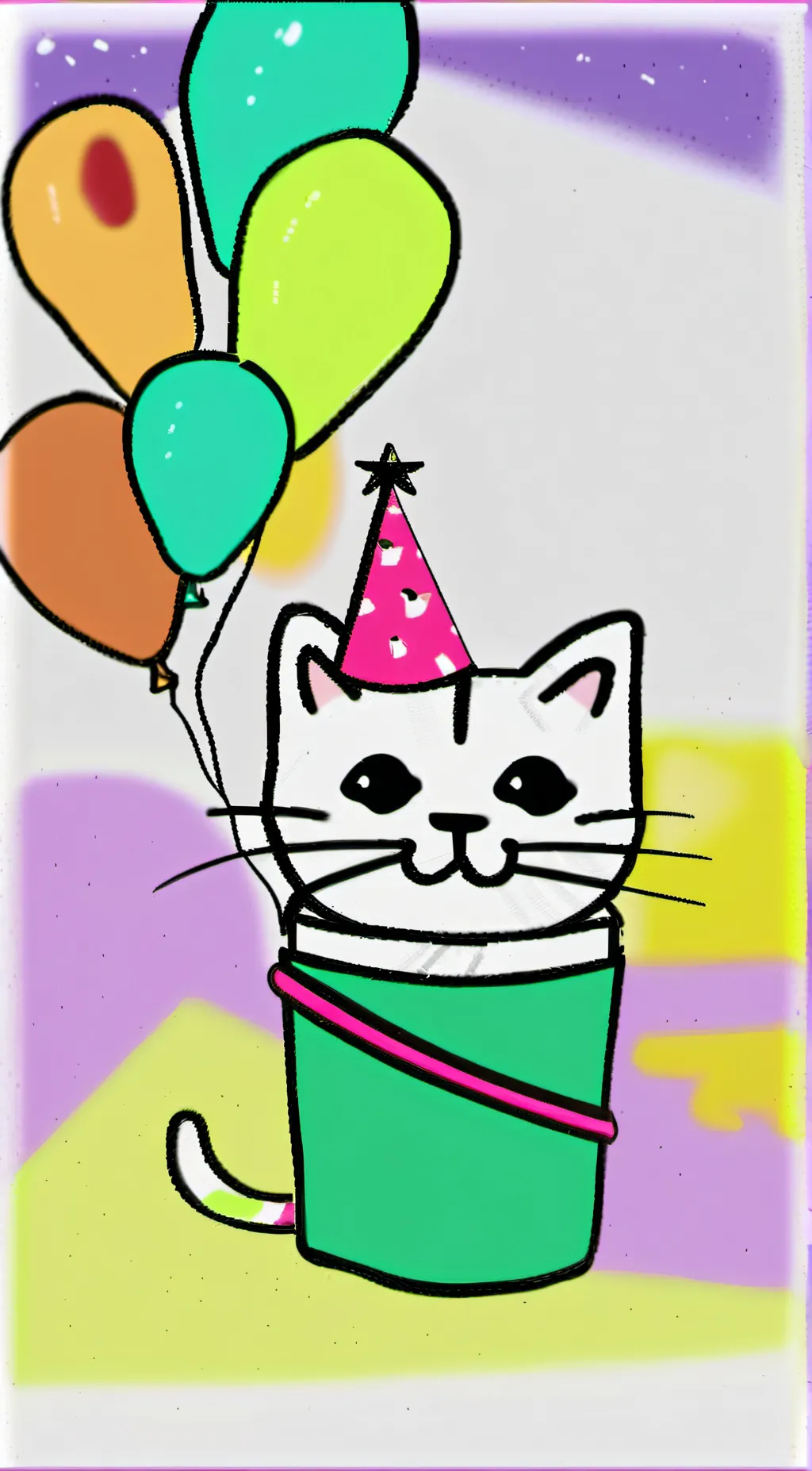 ai character: birthday cat background