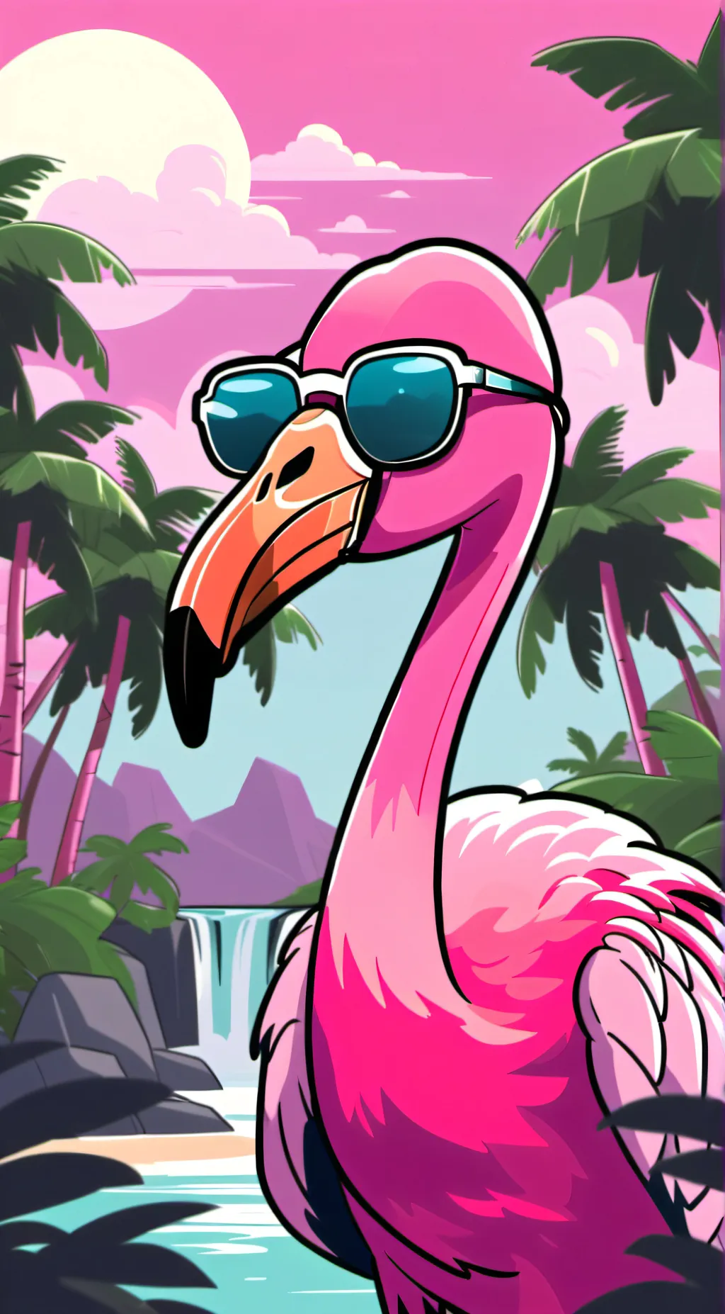 ai character: flamigo background