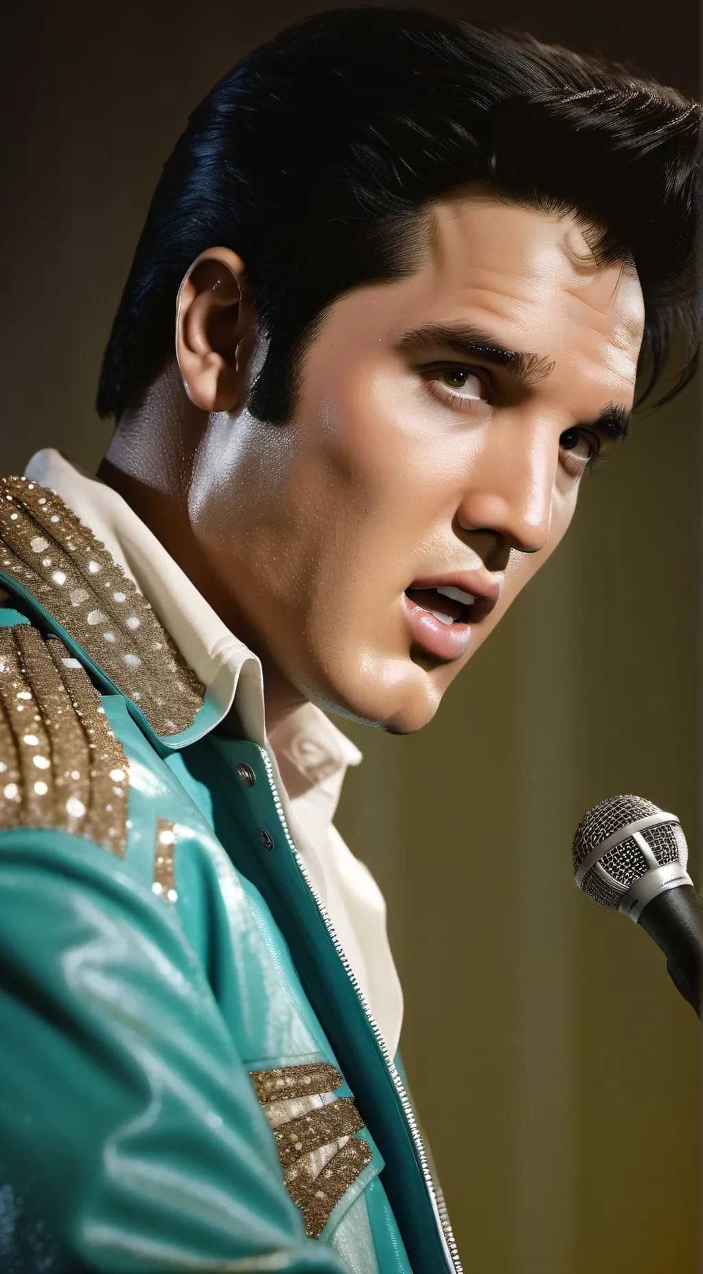 ai character: Elvis Presley  background