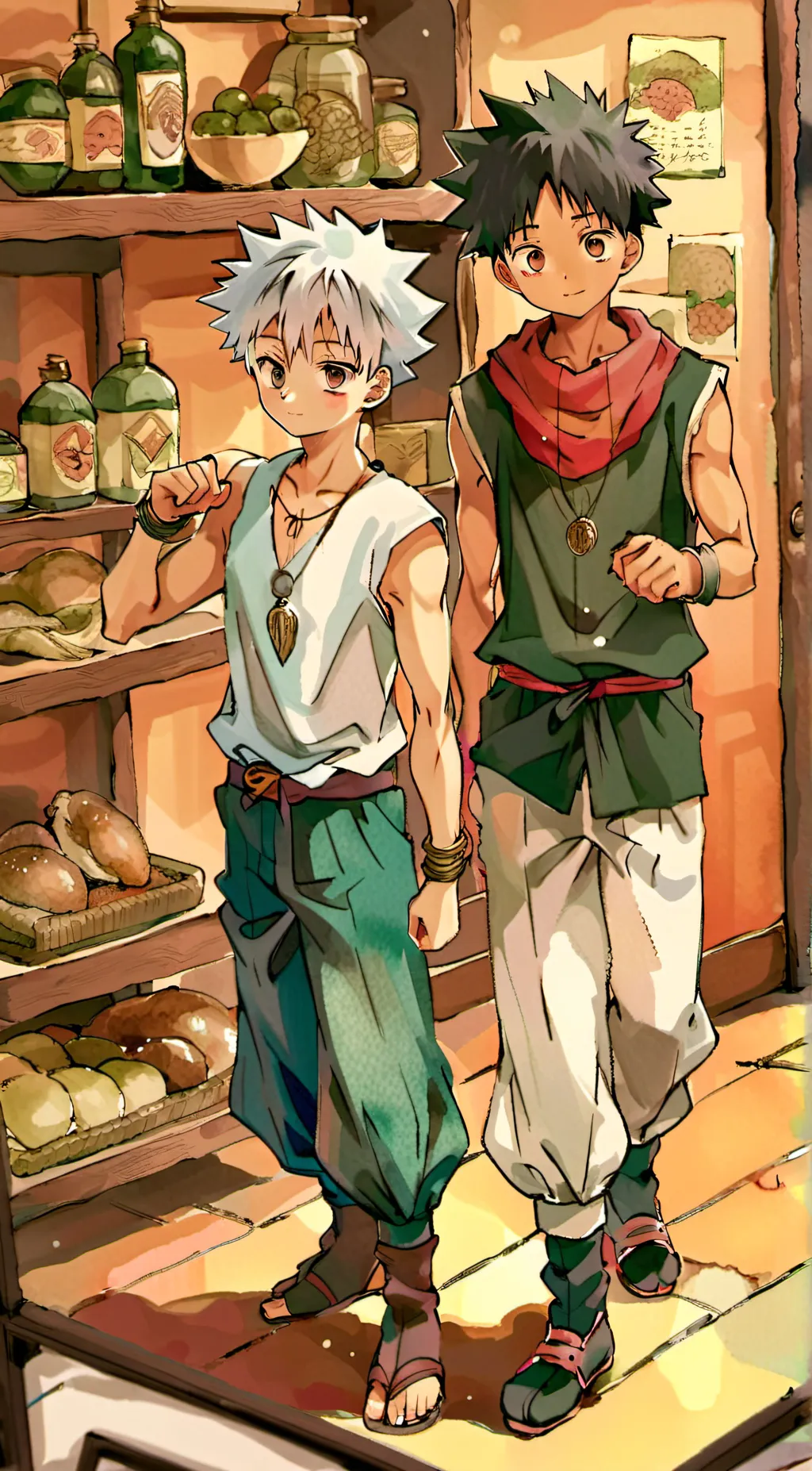 ai character: *-Gon and killua-* background