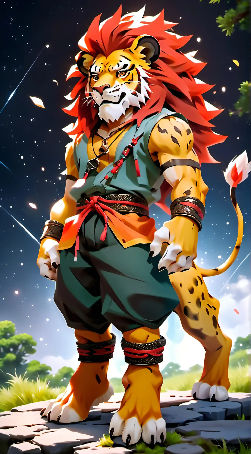 ai character: lion gard background