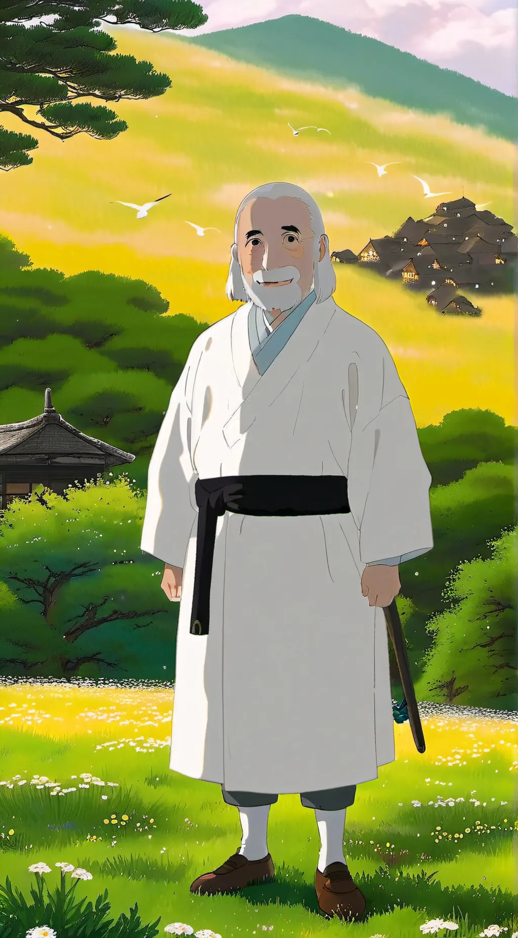 ai character: Karate father background