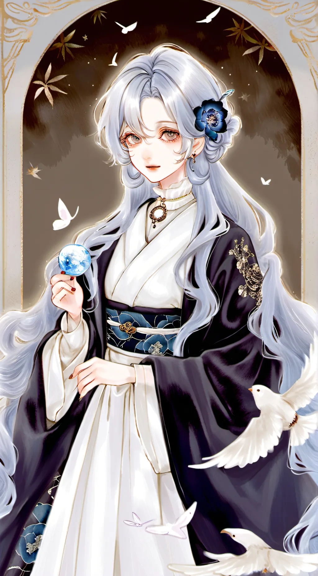 ai character: ice hashira  background
