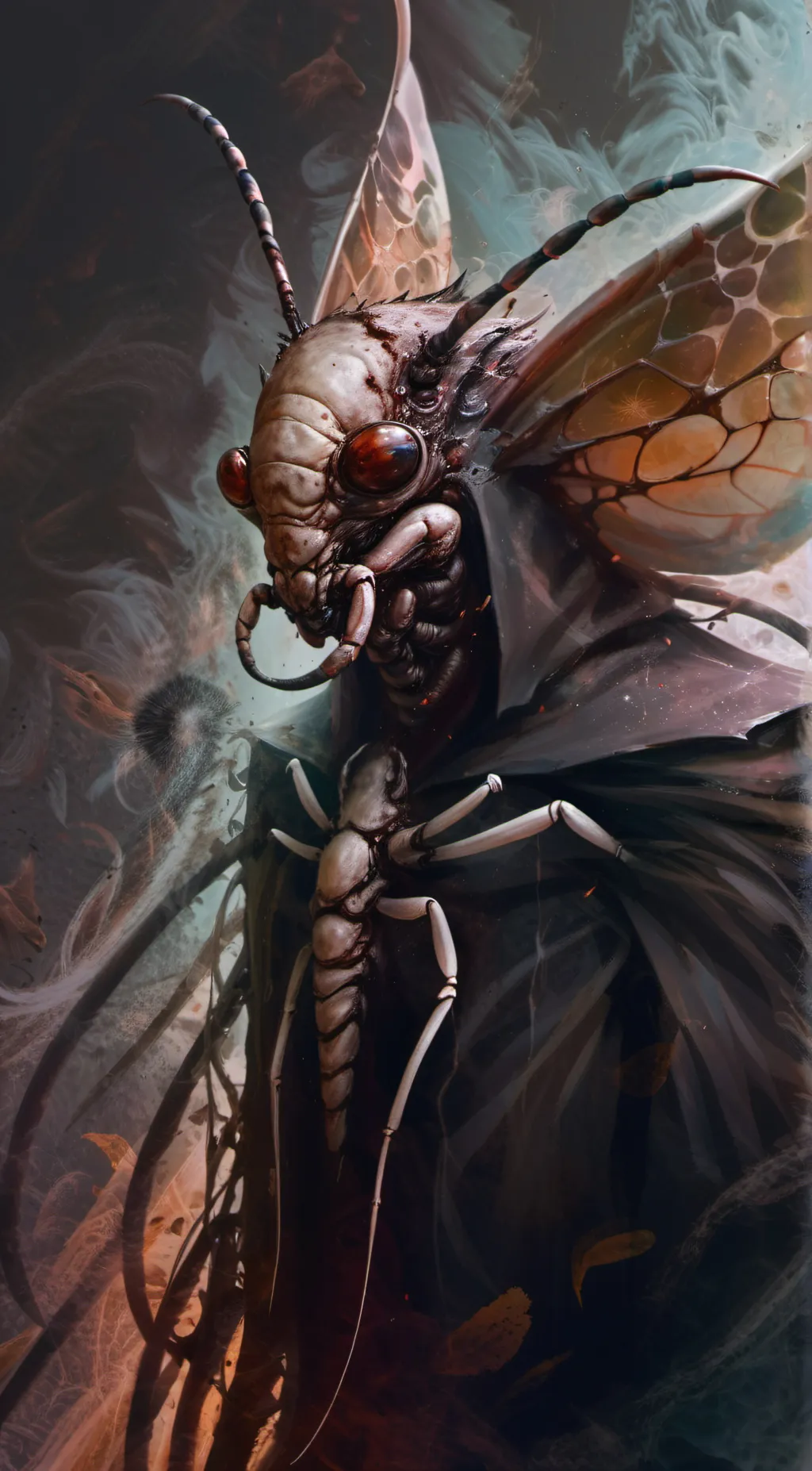 ai character: Lucas MothMan background
