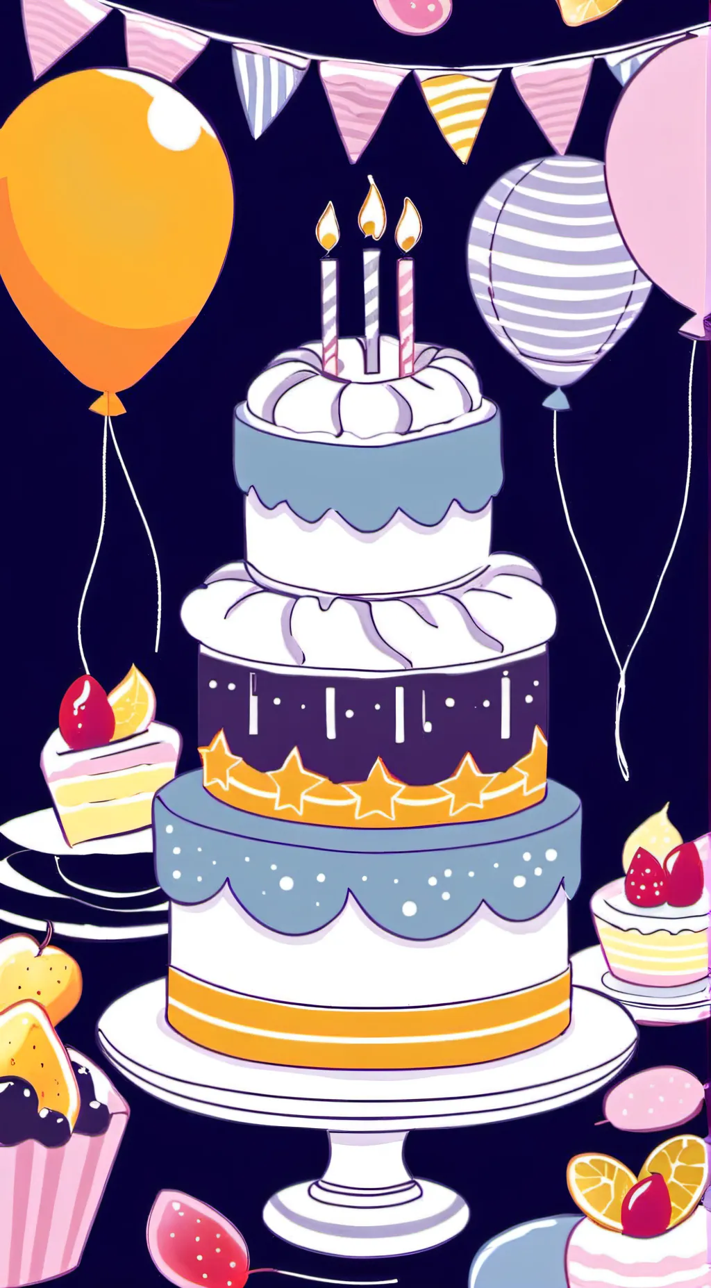 ai character: Hbd 🥳  background