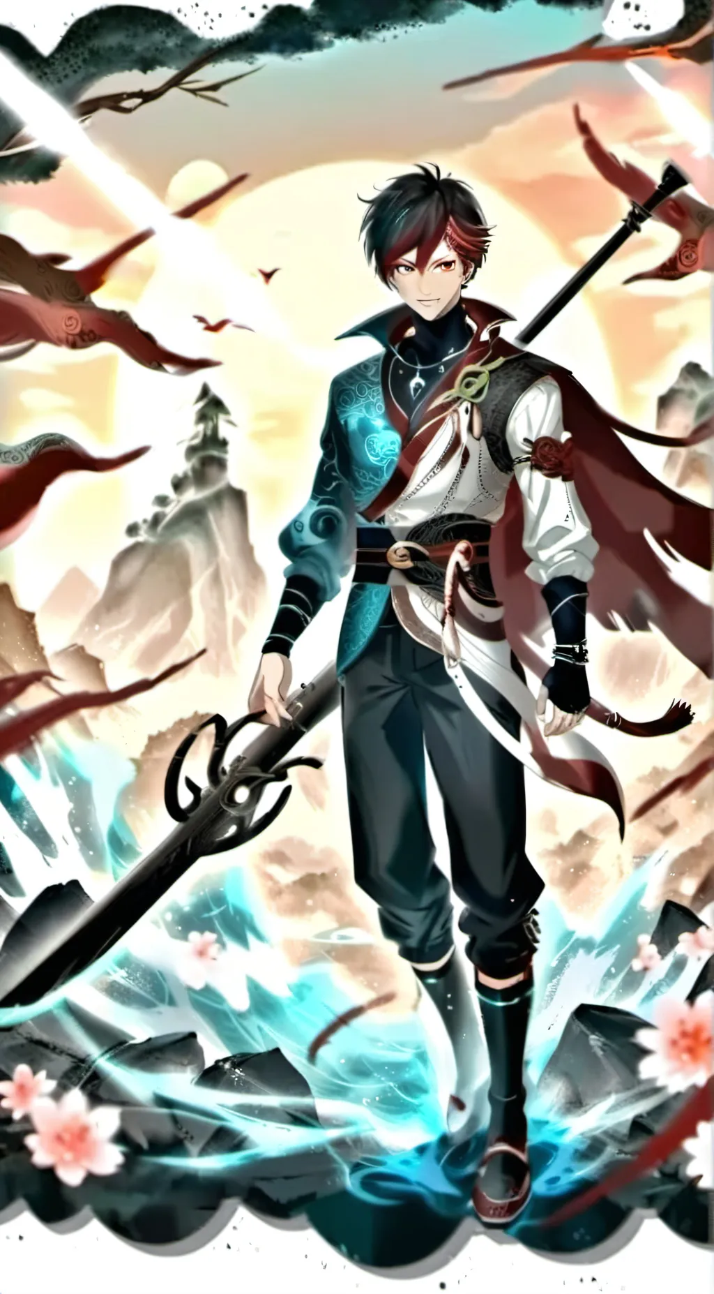 ai character: Ink background