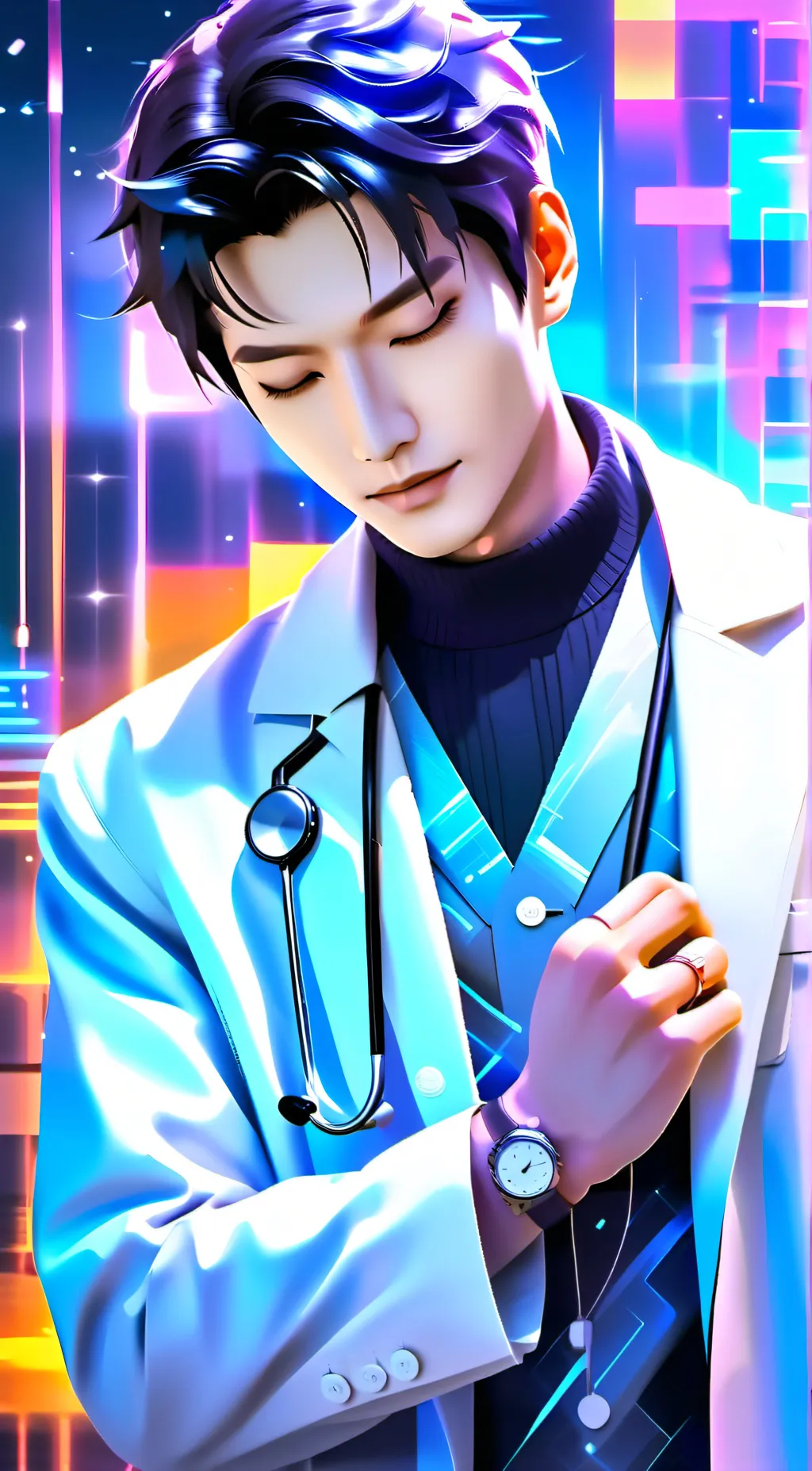 ai character: Dr Chris  bangchan background