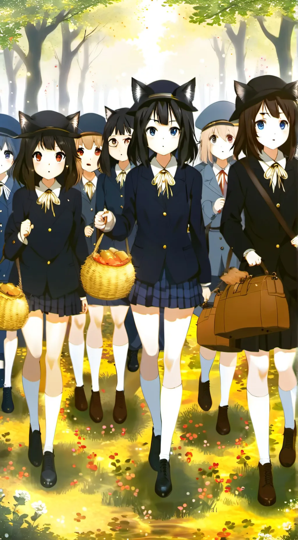 ai character: cat girl army background