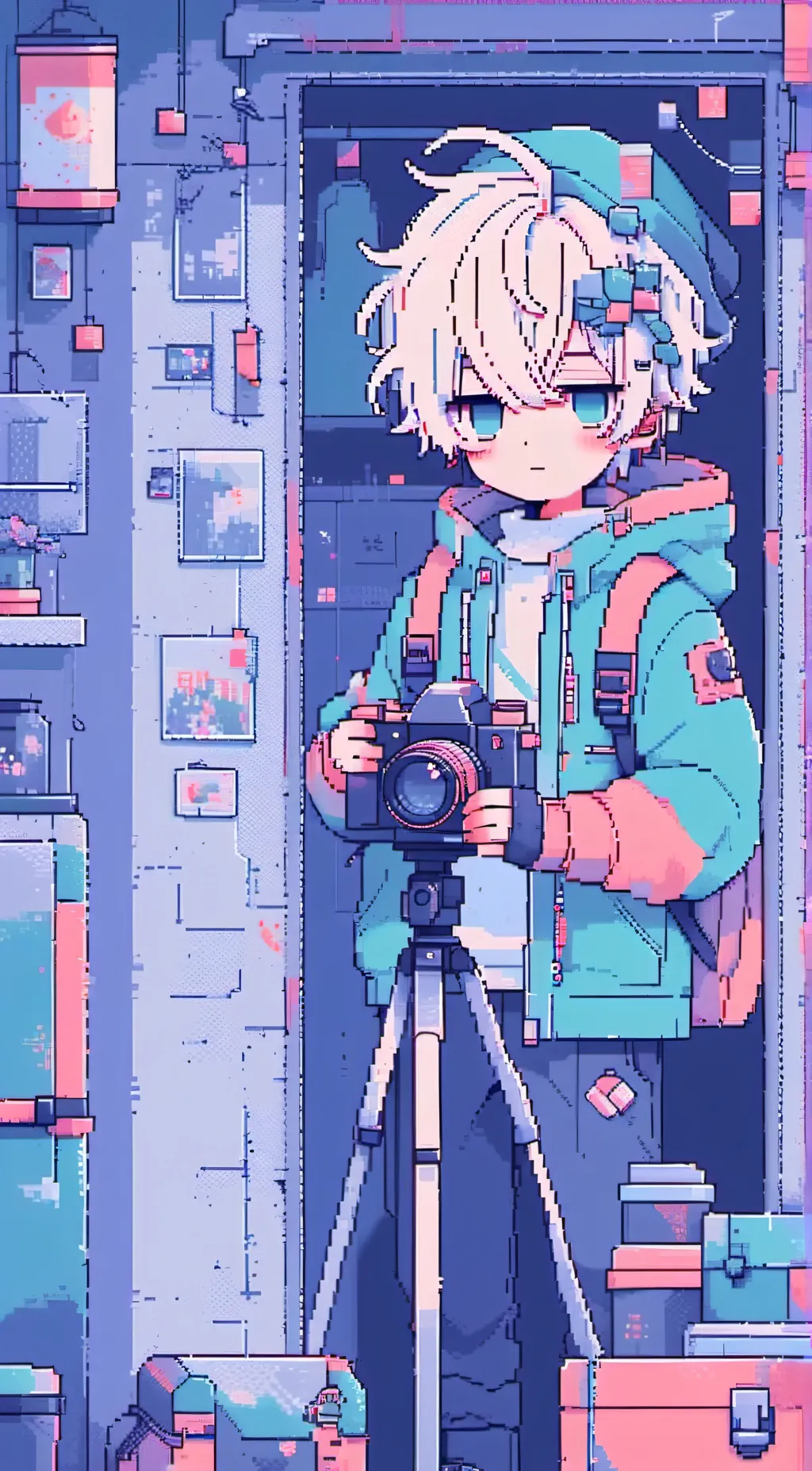 ai character: Titan cameraman background