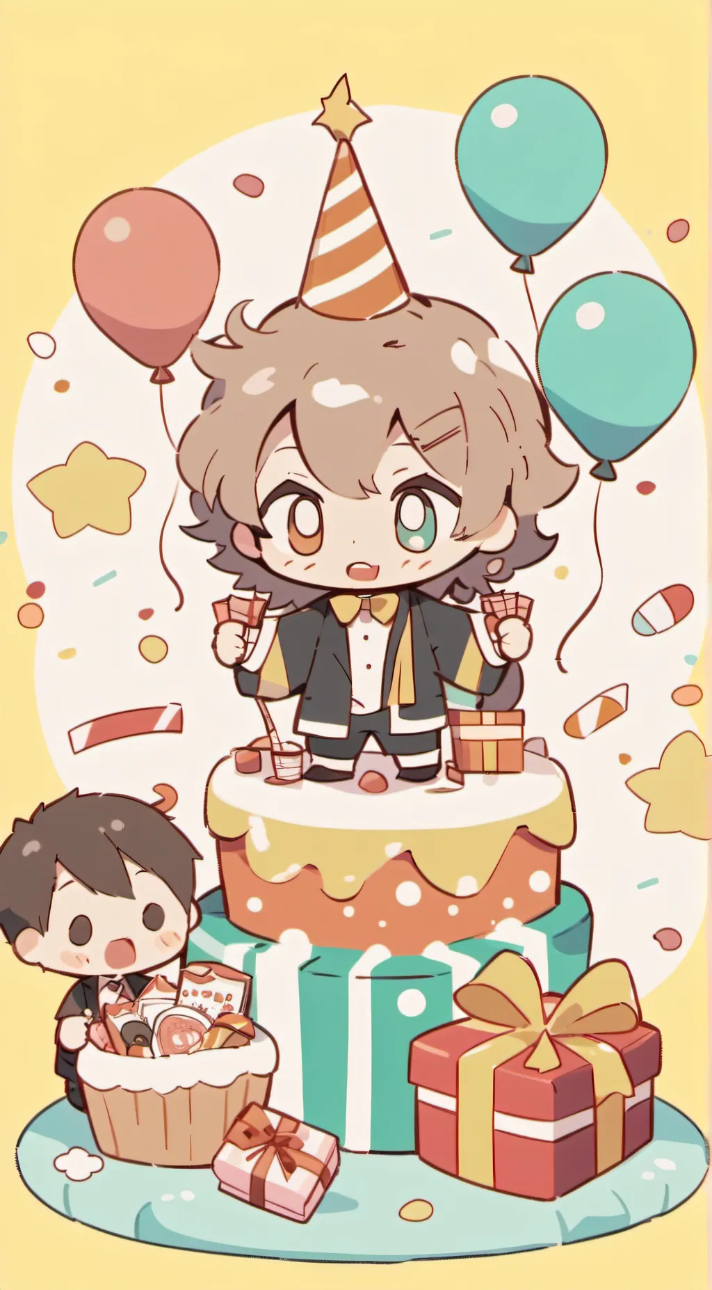 ai character: BIRTHDAY!!!  background