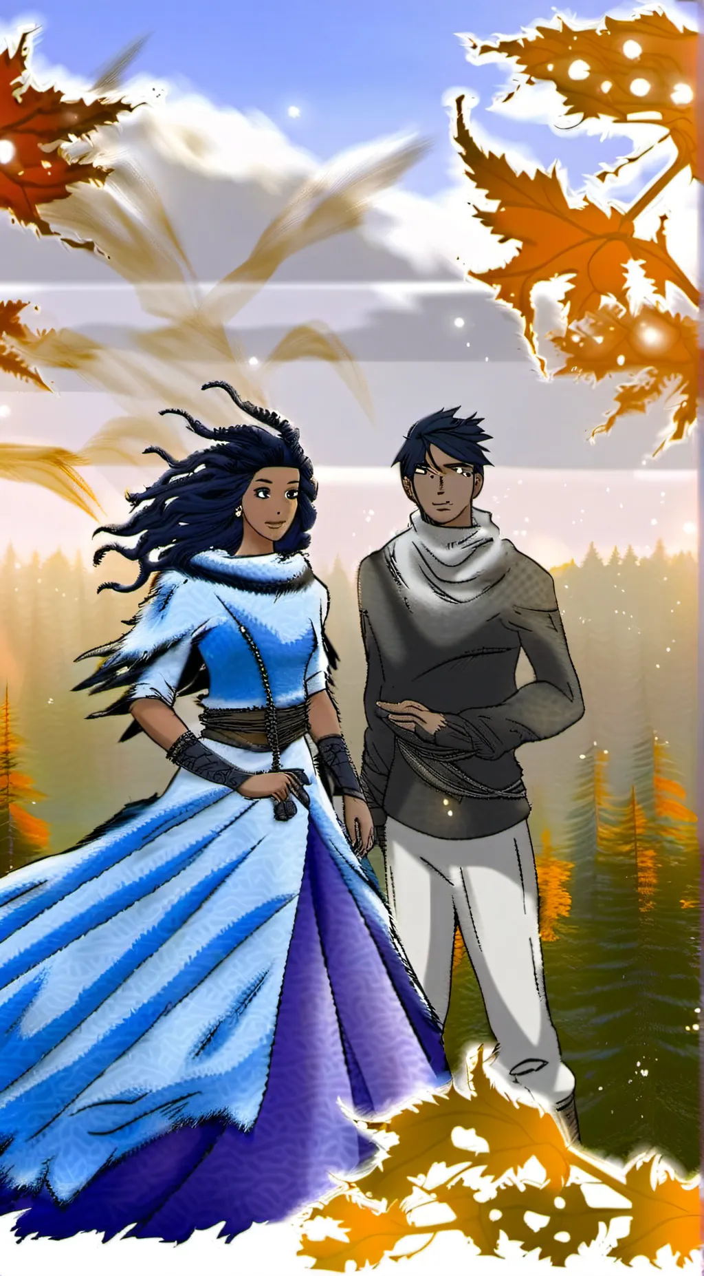 ai character: Amber and Zack  background