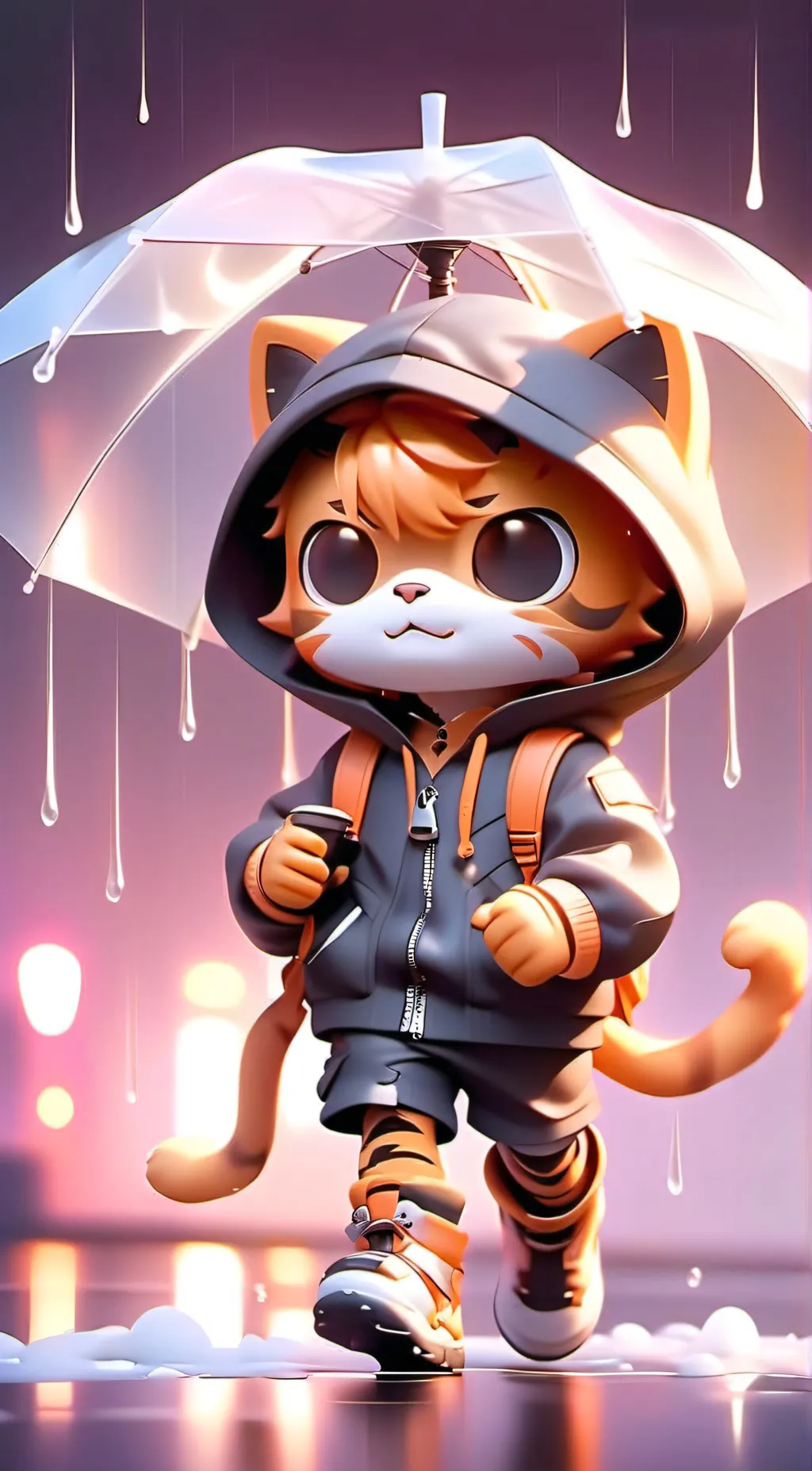 ai character: baby Garfield  background