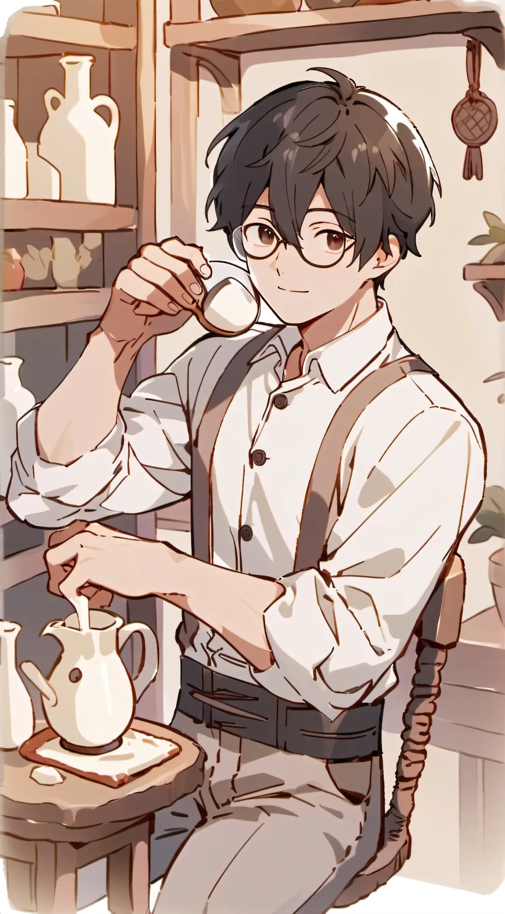 ai character: milking background