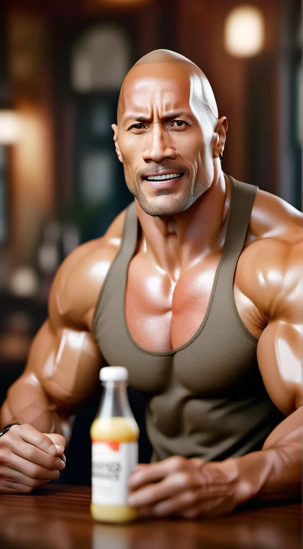 ai character: Dwayne Johnson  background