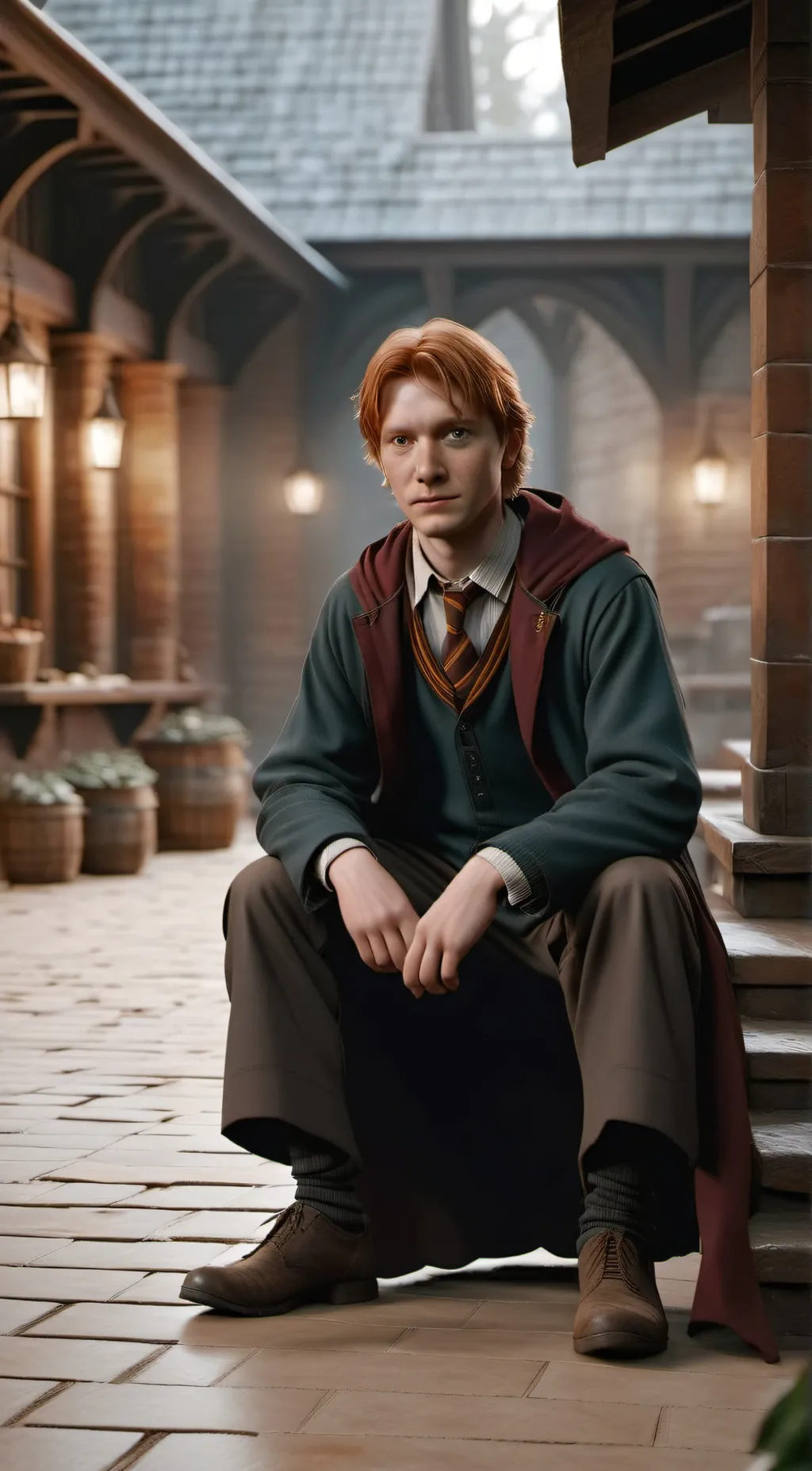 ai character: Fred and George  background