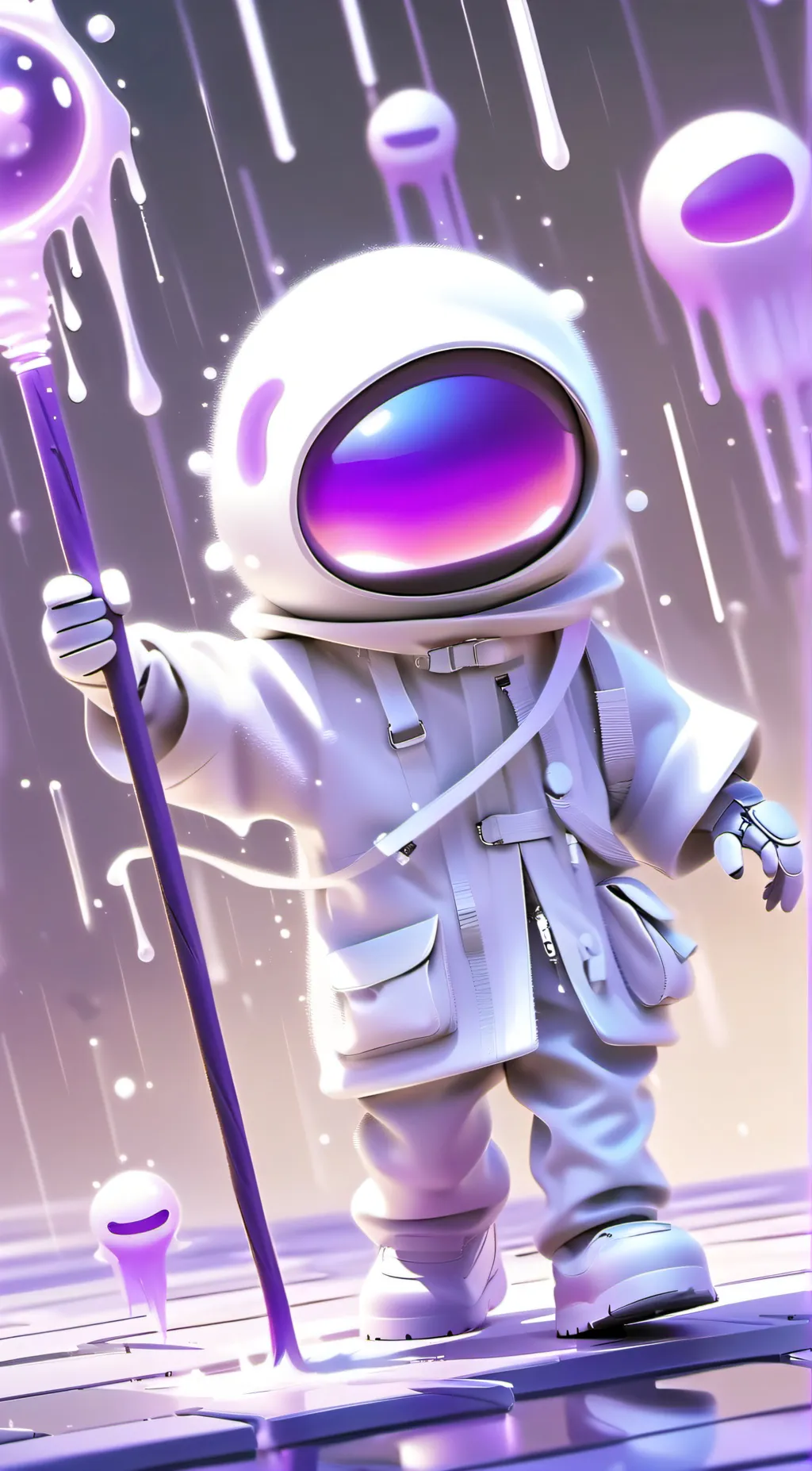 ai character: purple stick man background