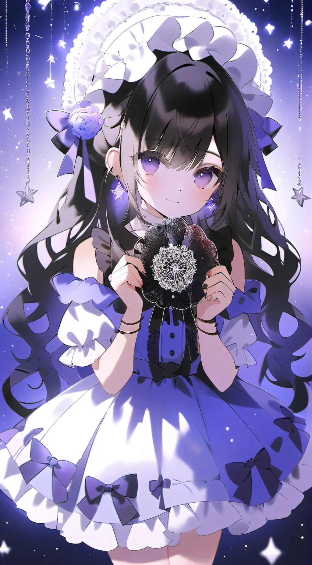 ai character: Violet background