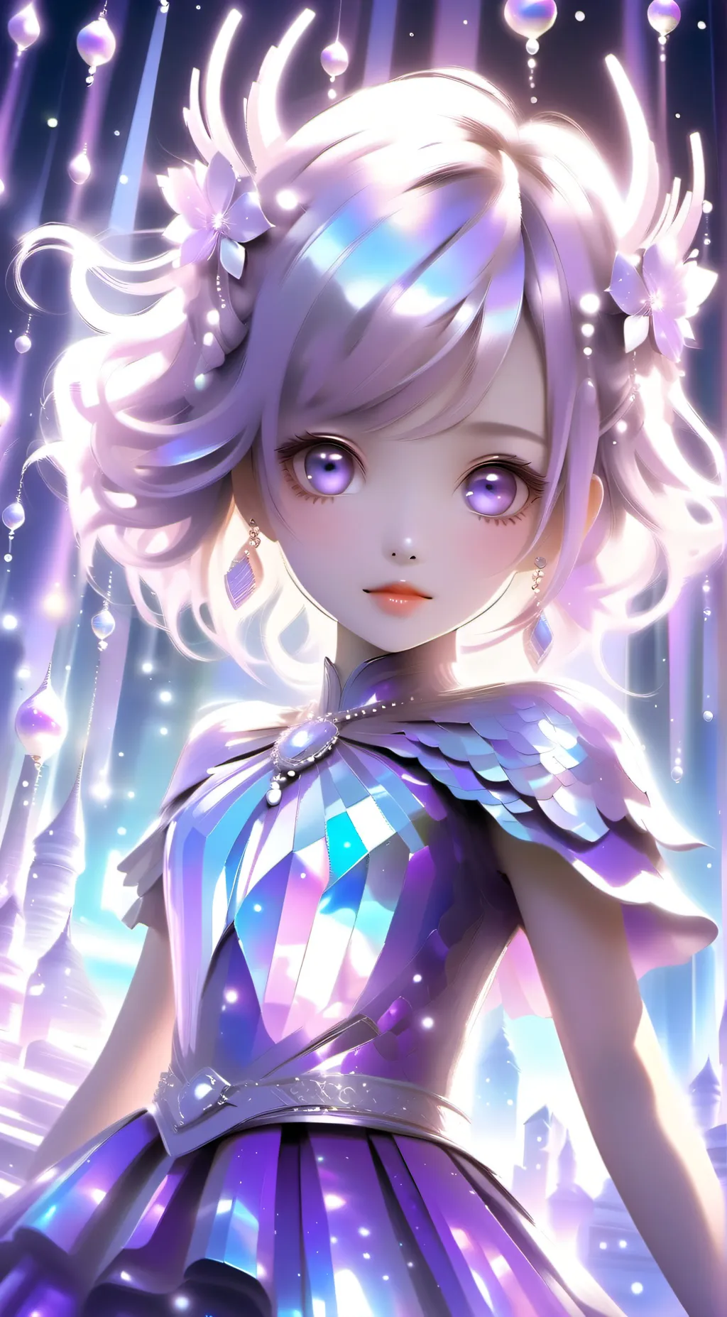 ai character: Violet background