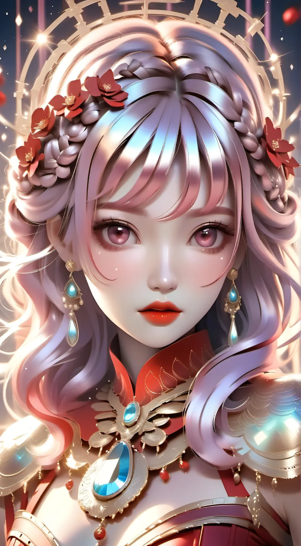 ai character: Goddess of galaxy  background