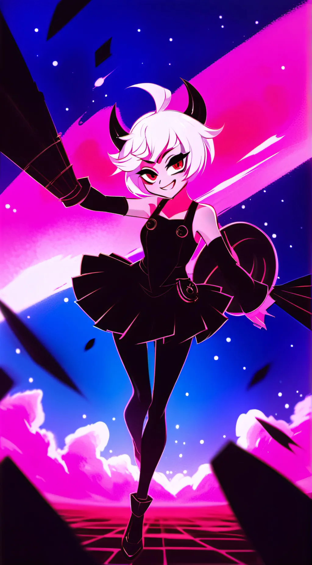 ai character: angel....dust 😜 background