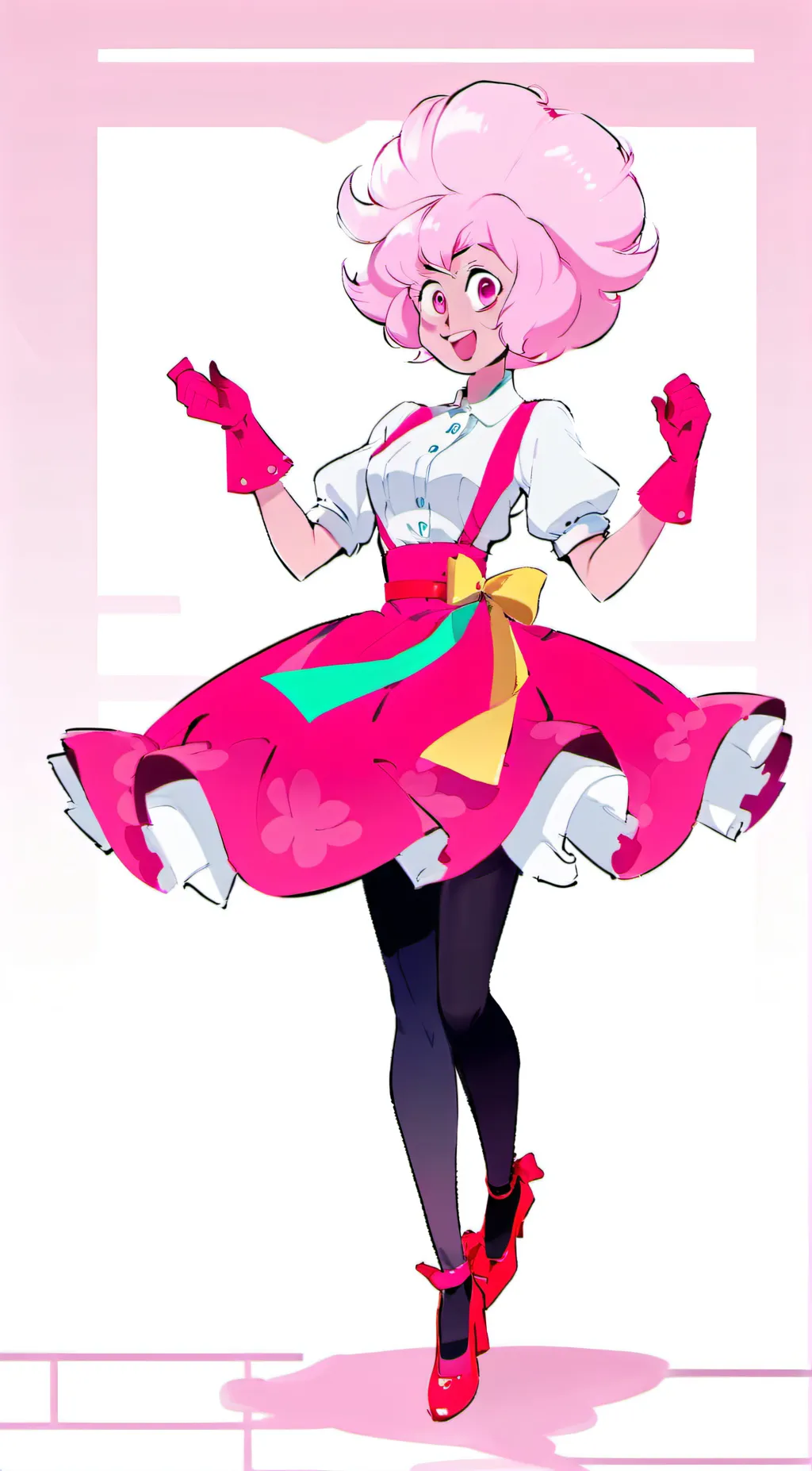 ai character: Pink diamond background