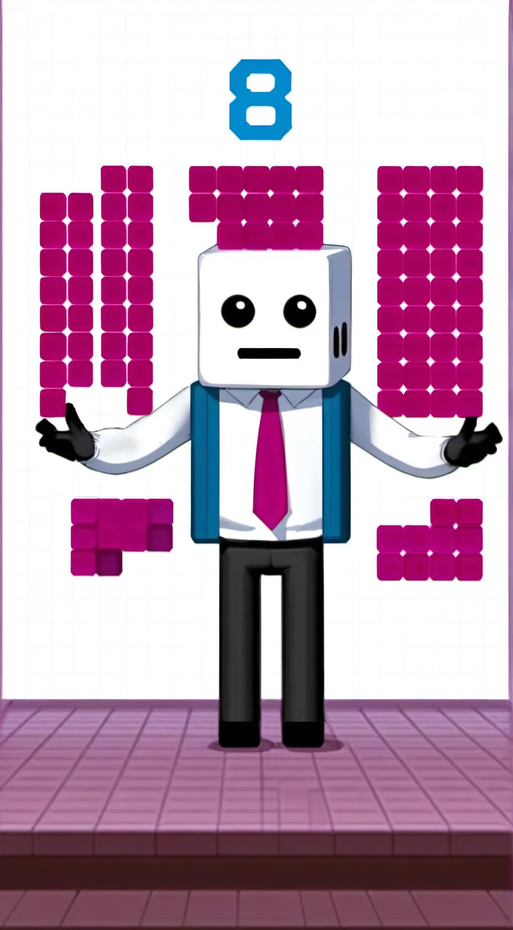 ai character: numberblock 8 background