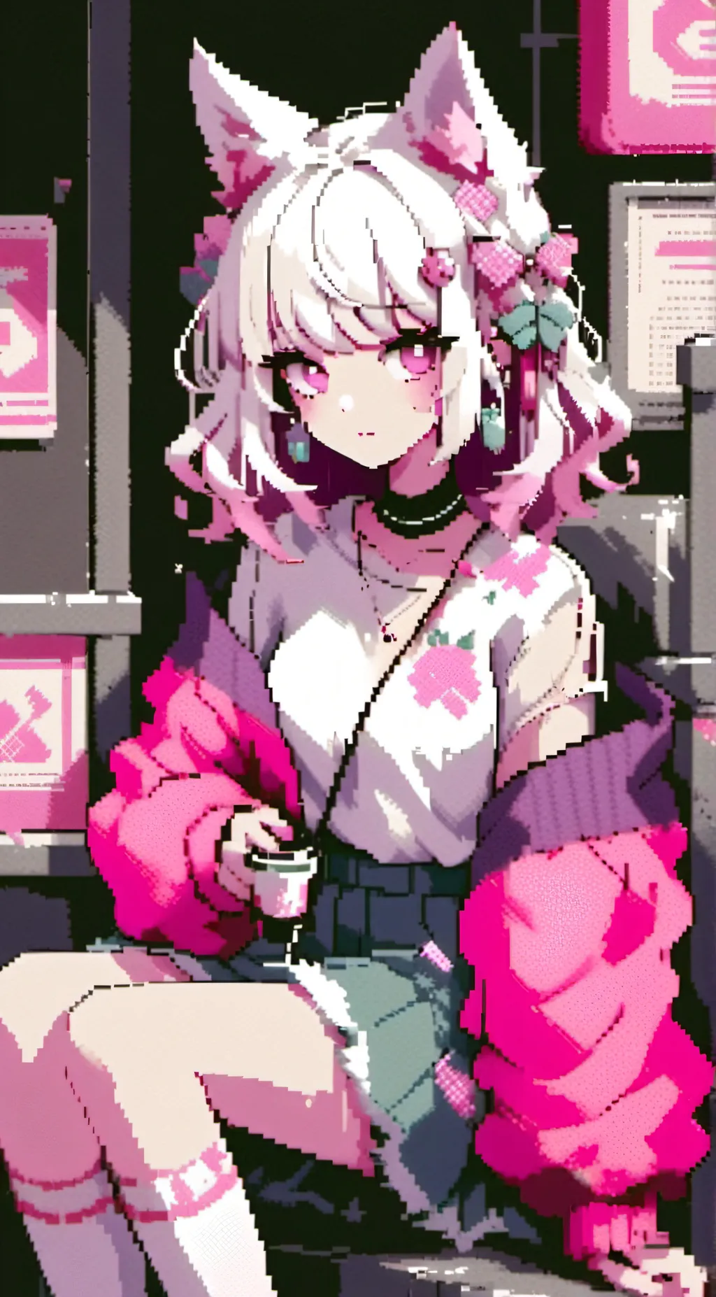 ai character: neko Mimi  background