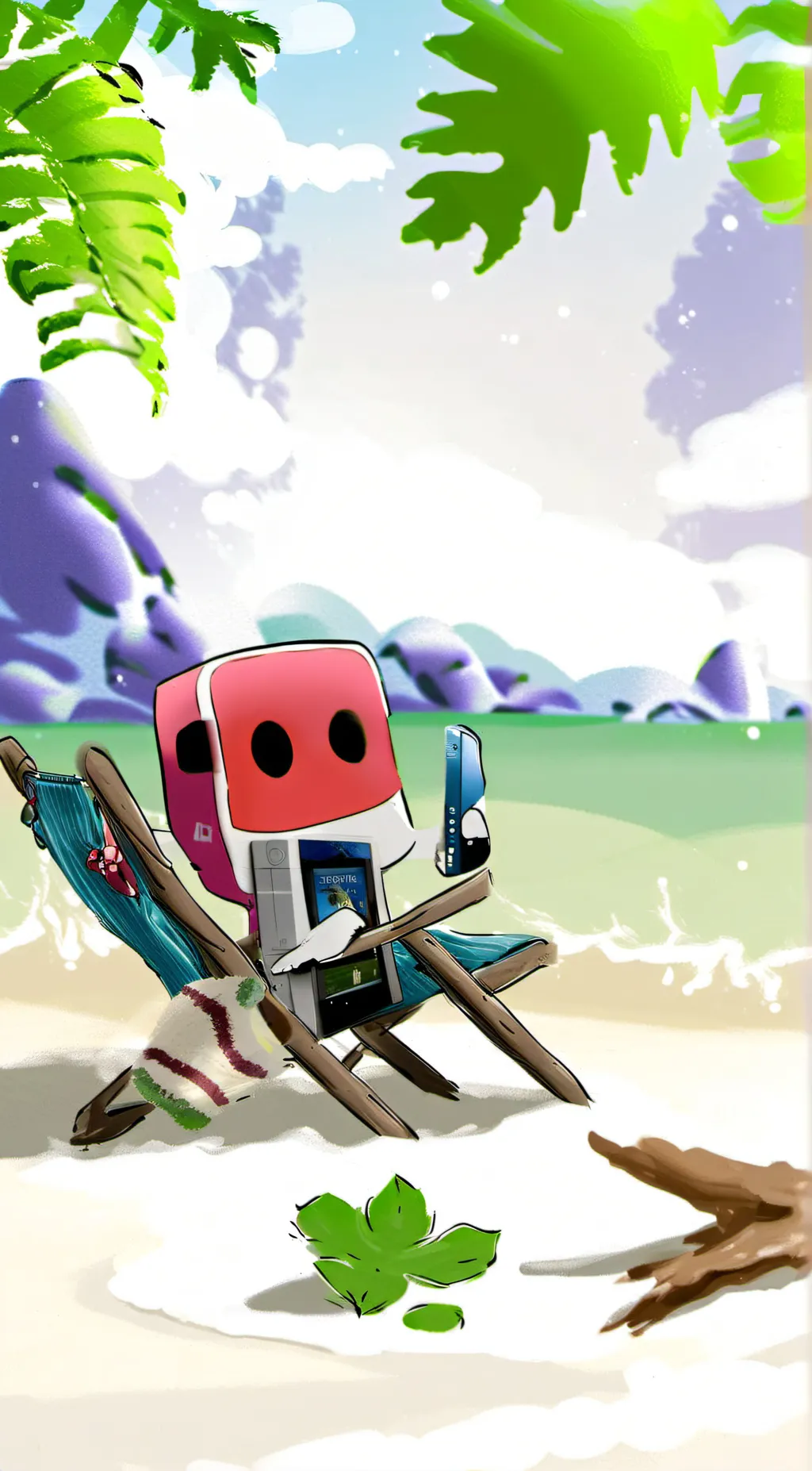ai character: tea leafy and wii  background