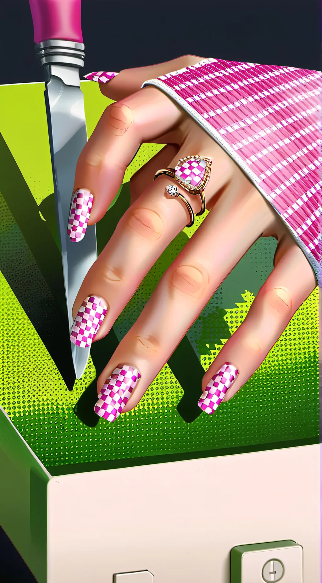 ai character: nails 💅 💅 💅  background
