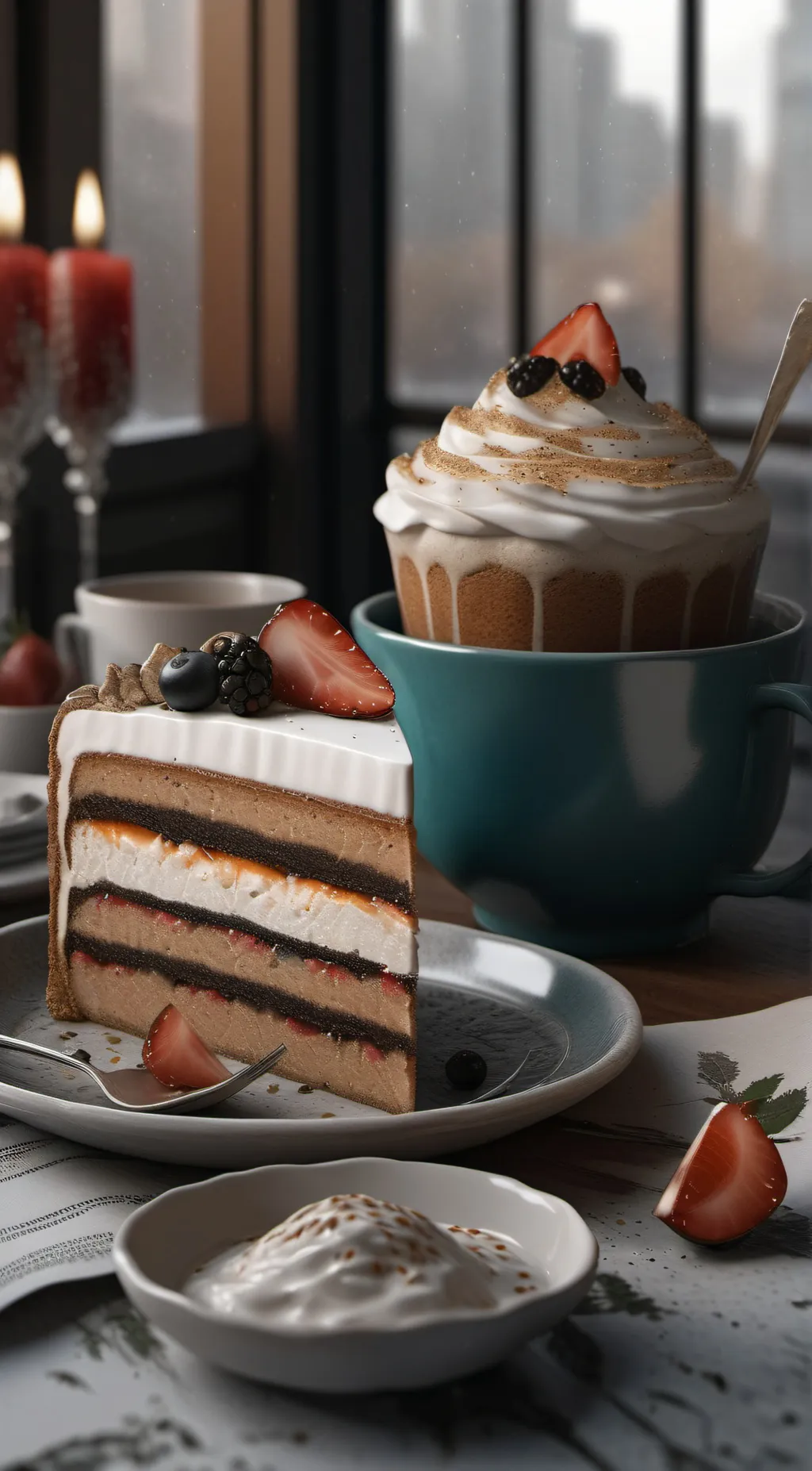 ai character: Calm Cafe. background