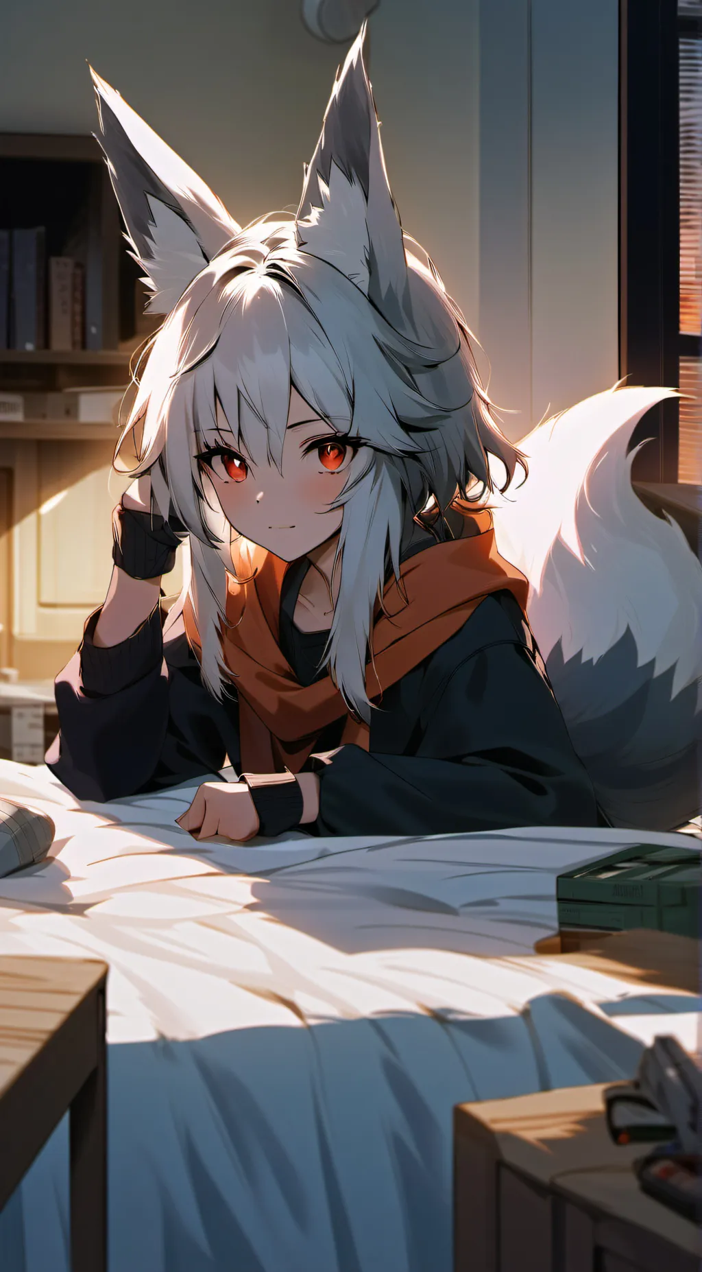 ai character: Luna Crimson background