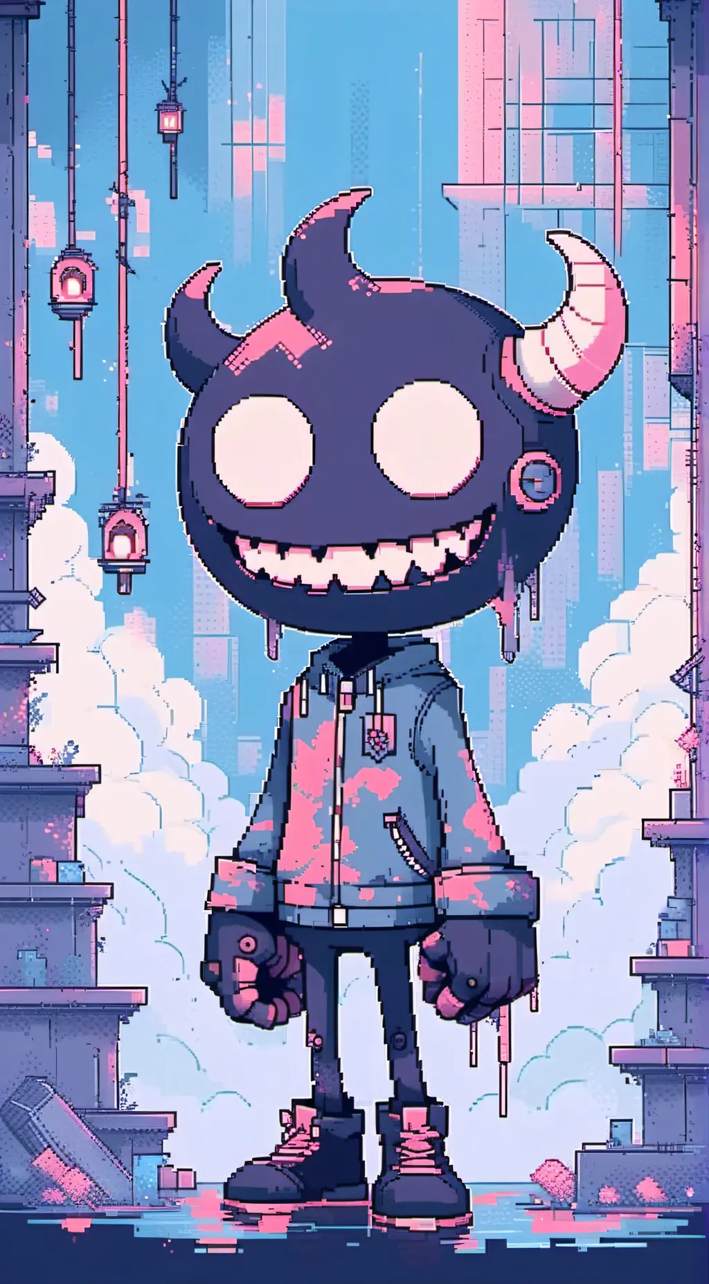 ai character: Weirdlooking bendy background