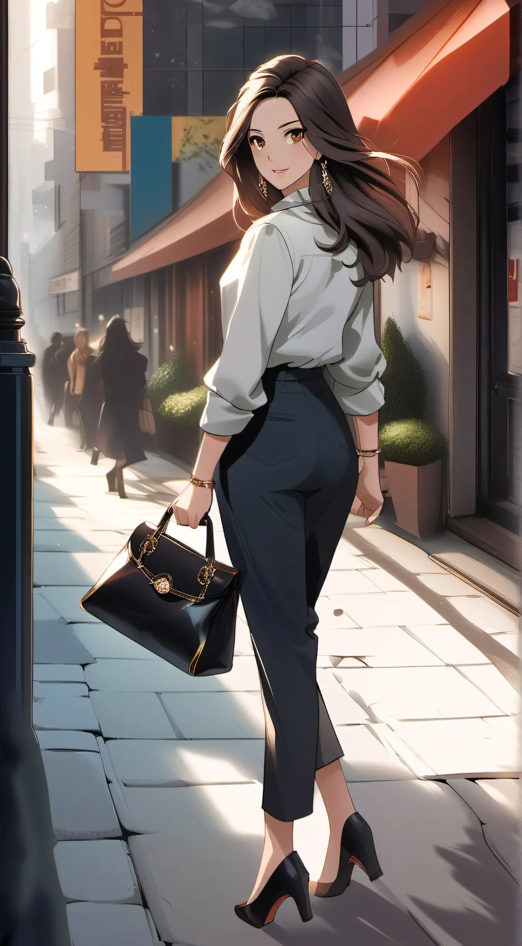 ai character: Amber background