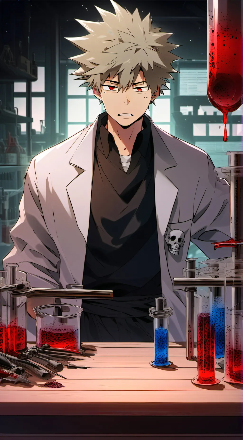 ai character: scientist katsuki background