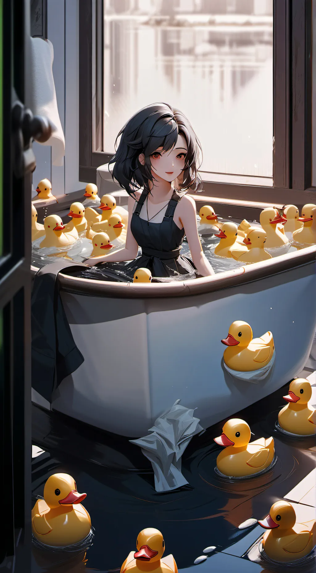 ai character: girlduck background
