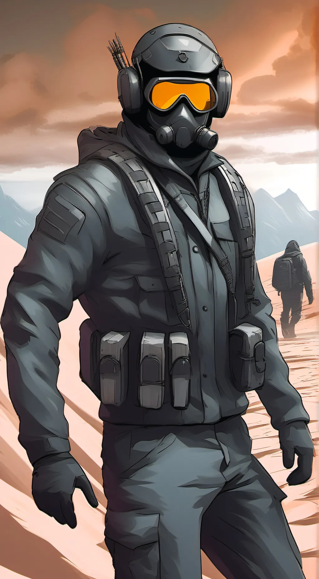 ai character: Ghost. background
