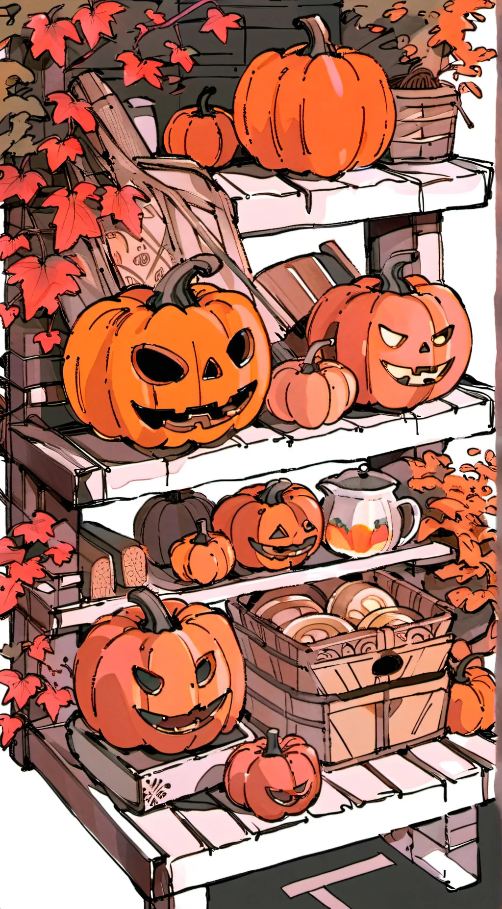 ai character: Halloween background