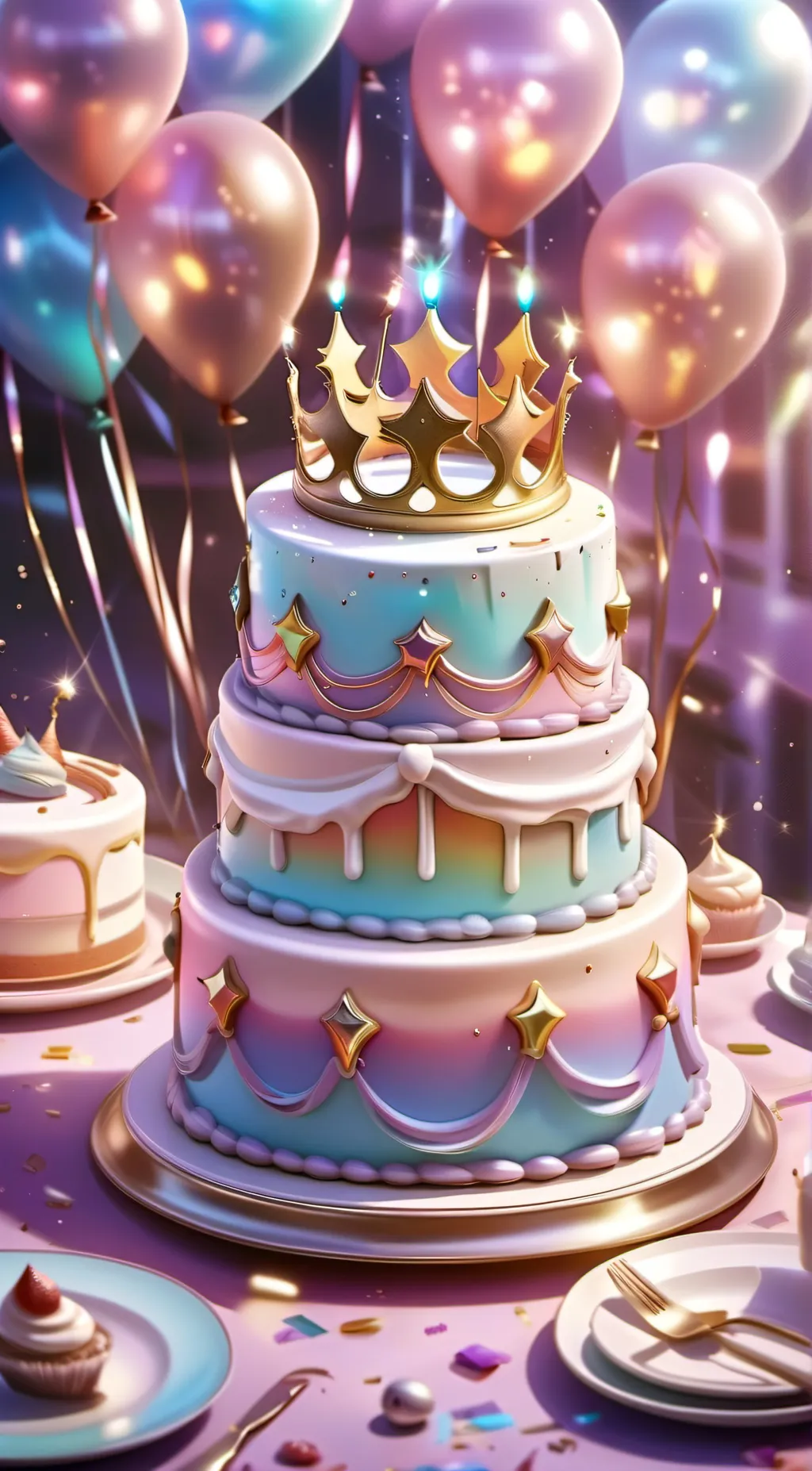 ai character: happy bday background