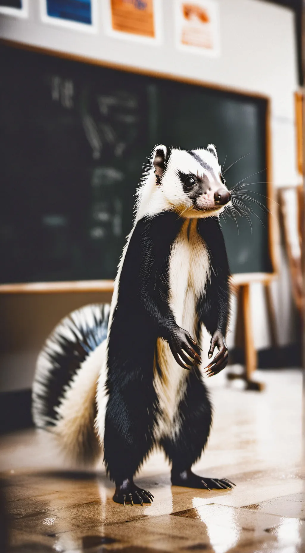 ai character: skunk school  background