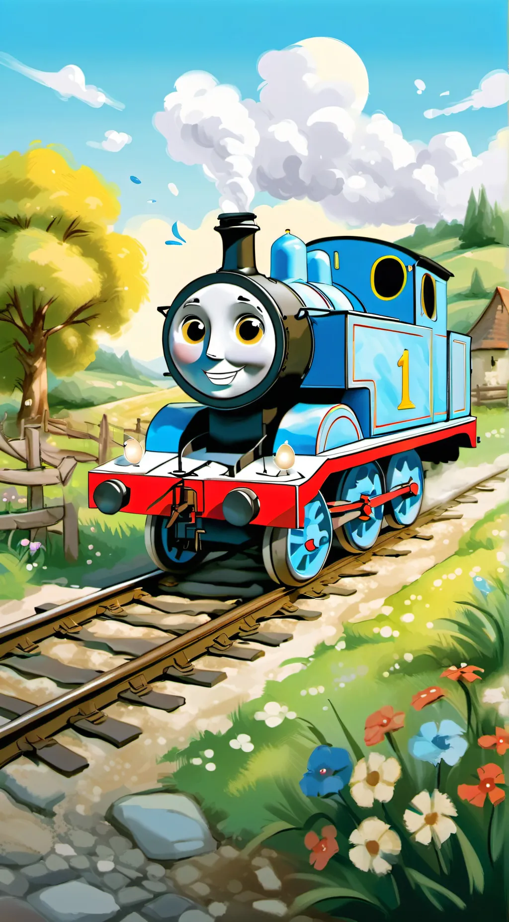 ai character: thomas the train background