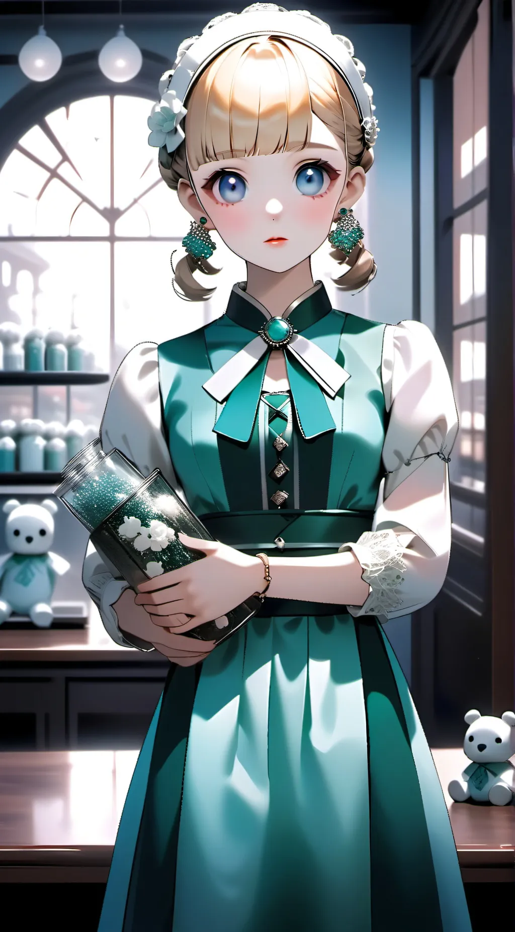 ai character: The doll shop background