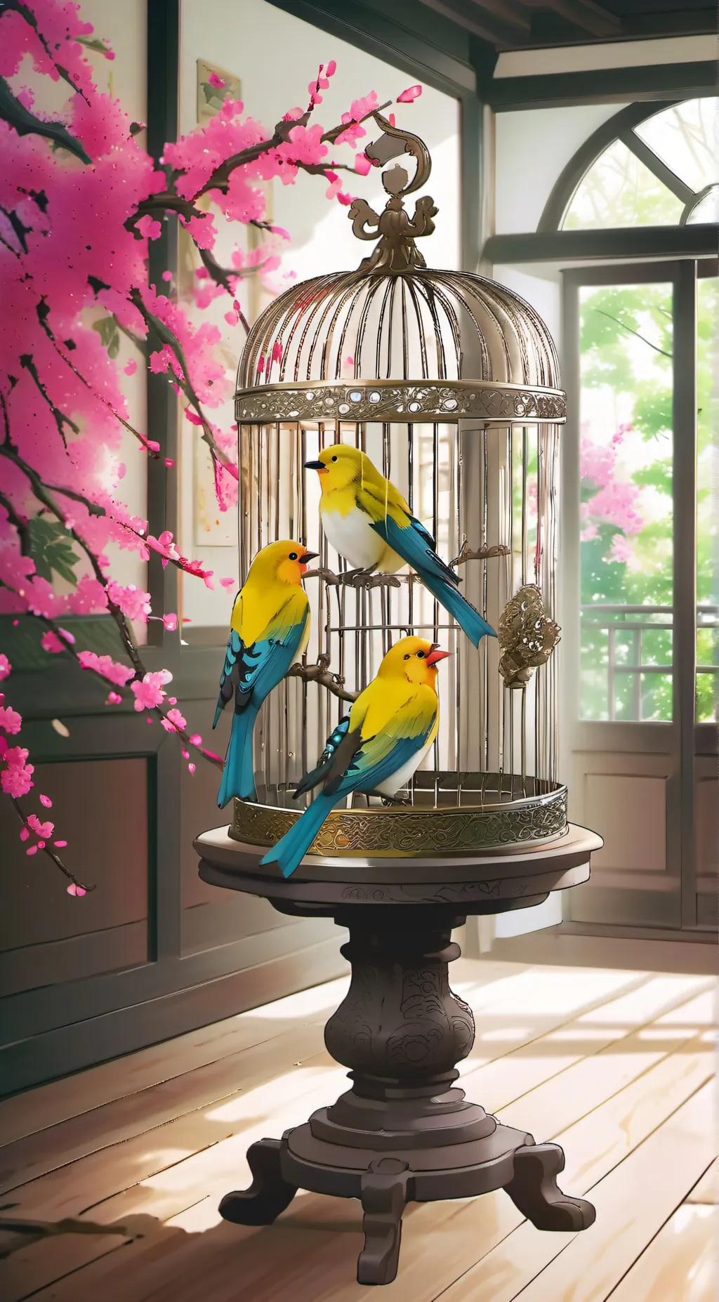 ai character: The three birds background