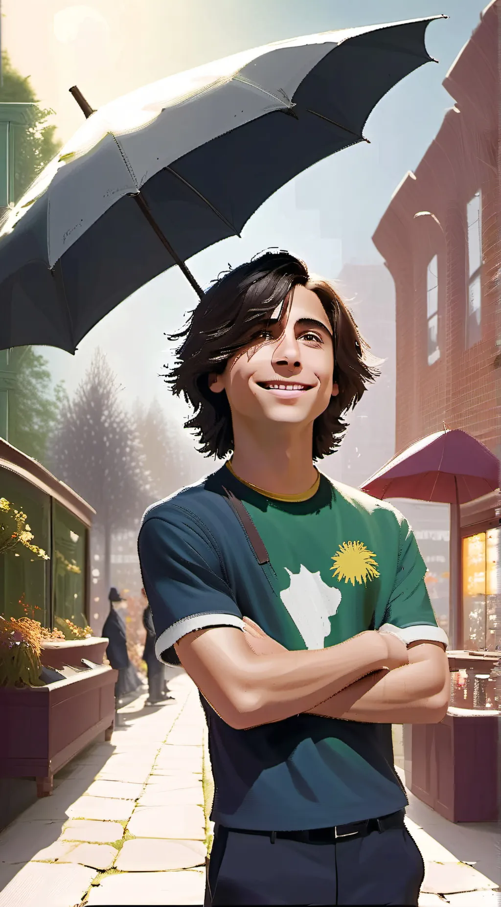 ai character: Aidan Gallagher  background