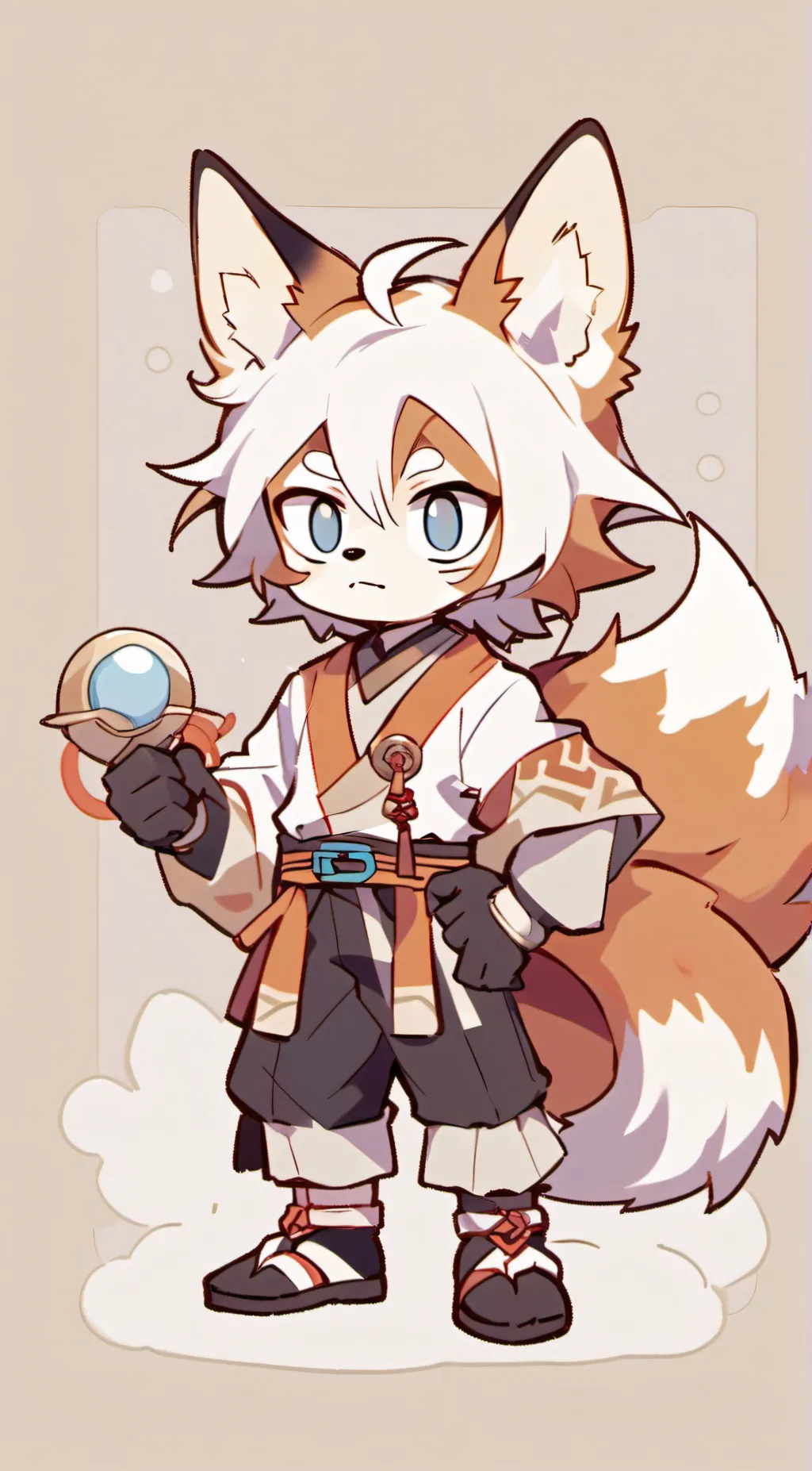 ai character: Chibi tails background