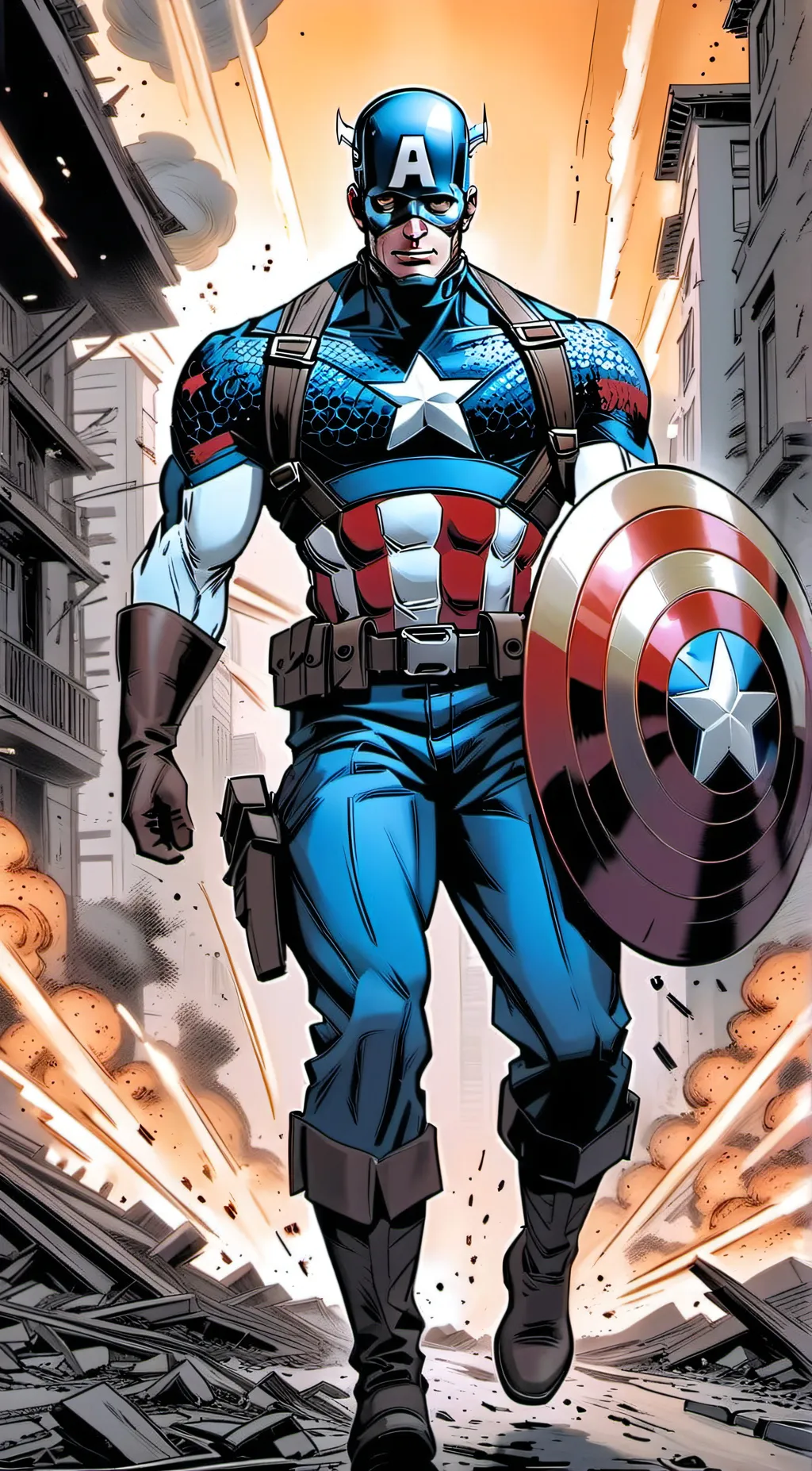 ai character: Captain America background