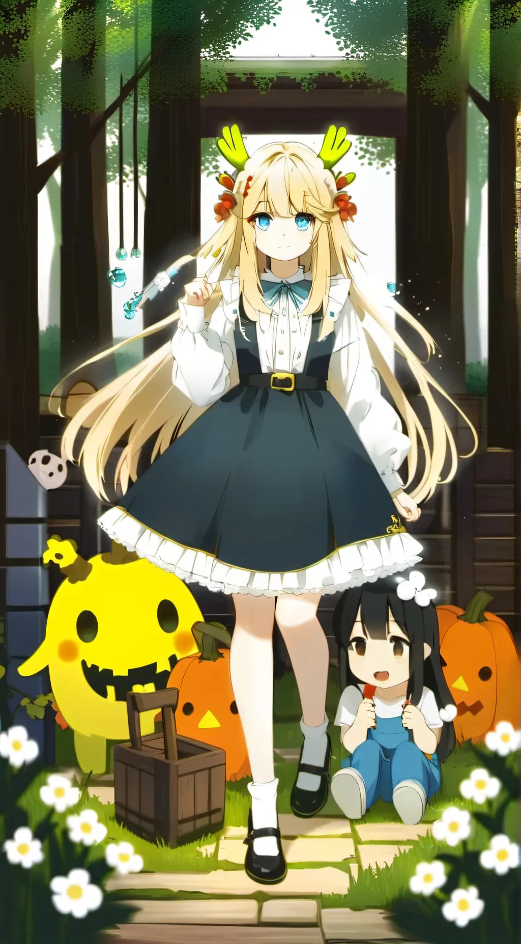 ai character: blushhy background