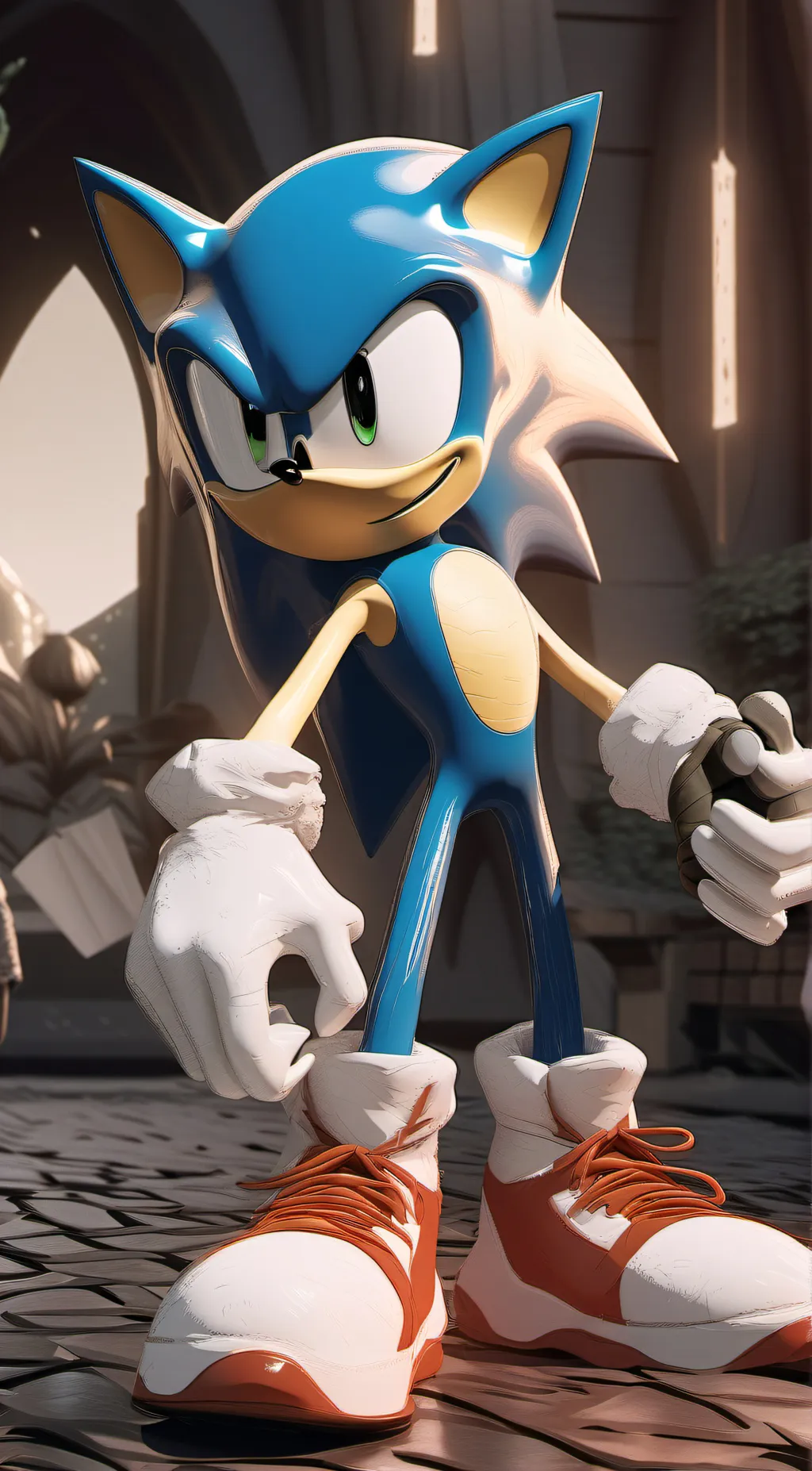 ai character: Sonic road trip background