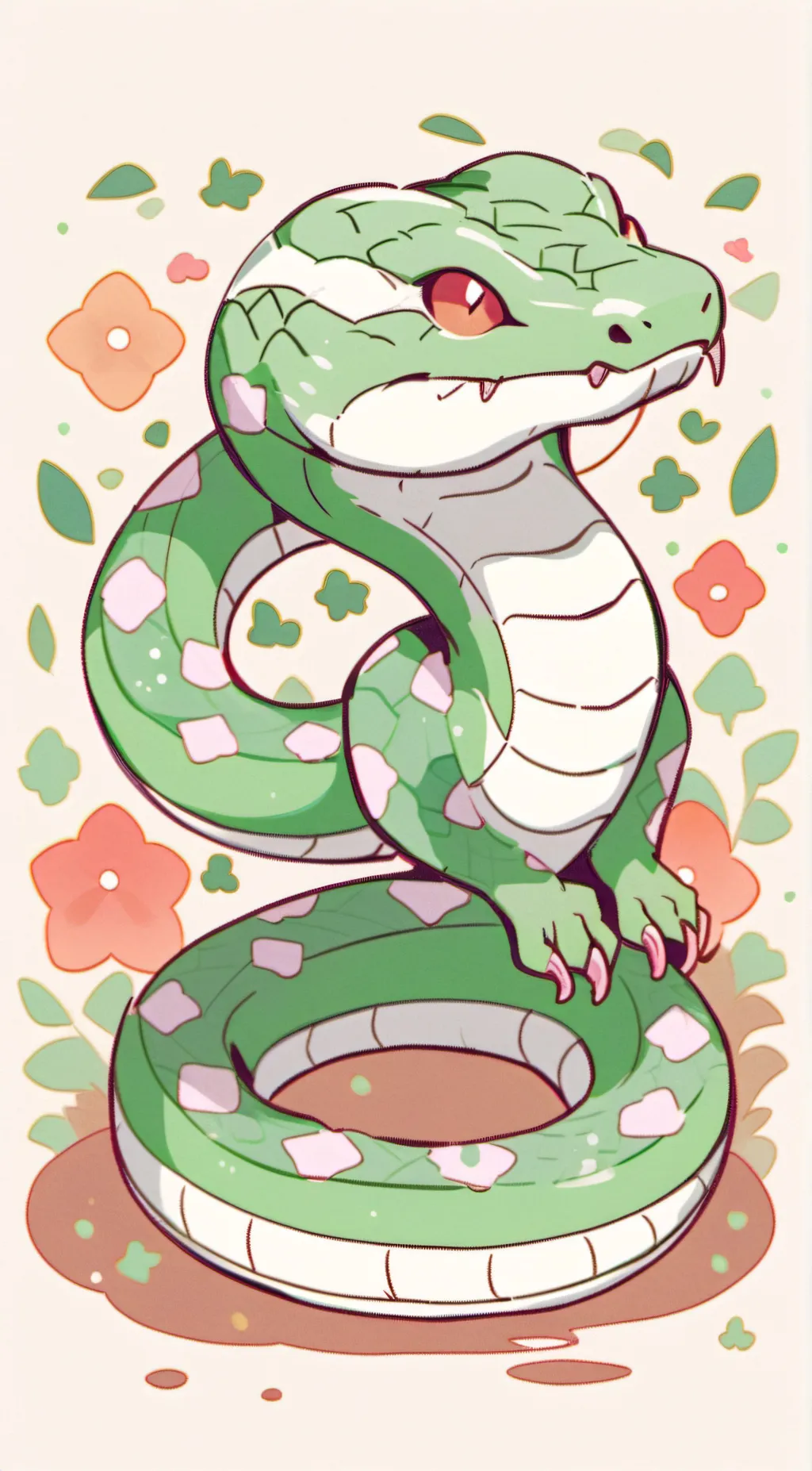 ai character: a snake background