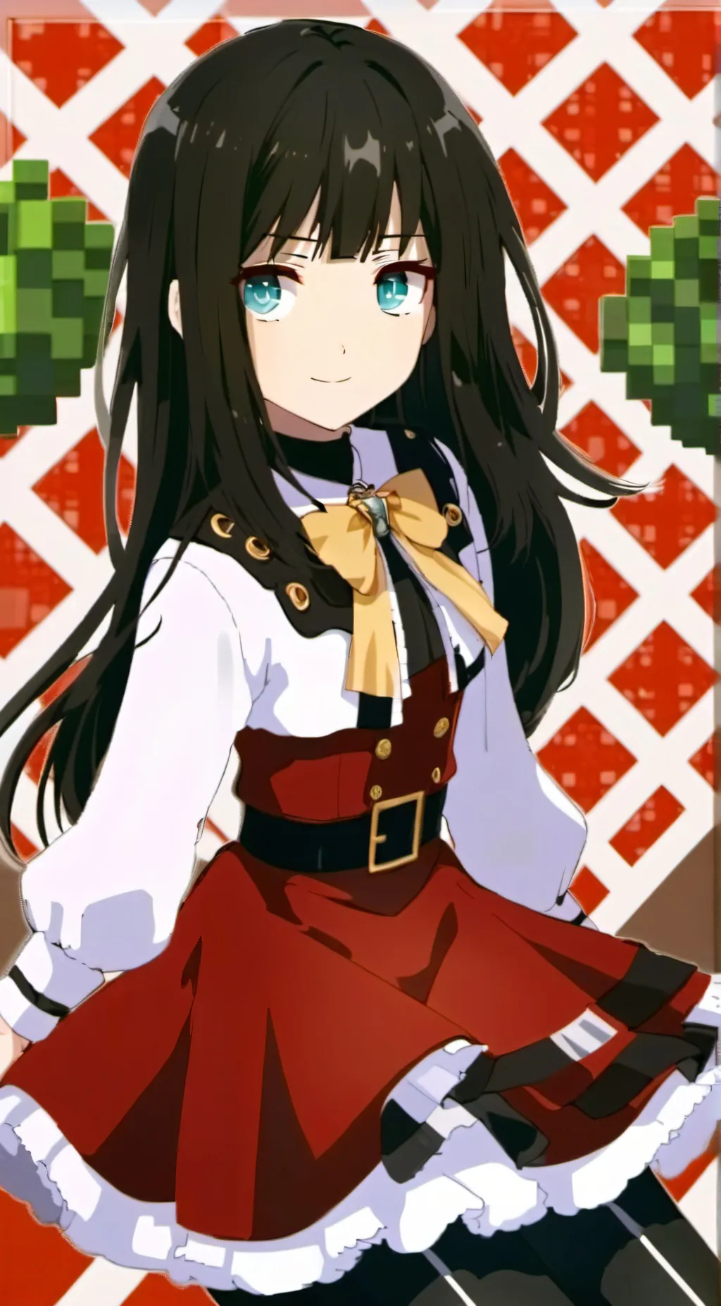 ai character: blushhy background