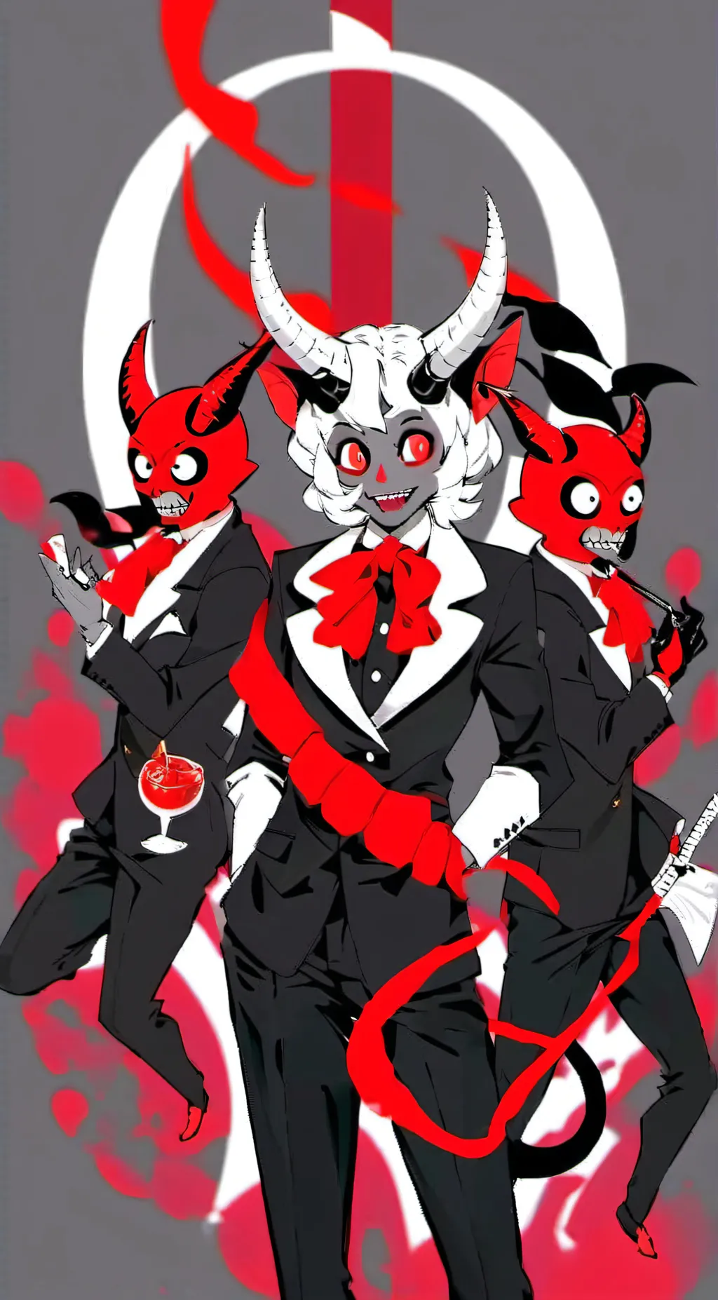 ai character: Blitzo,millie,moxy background